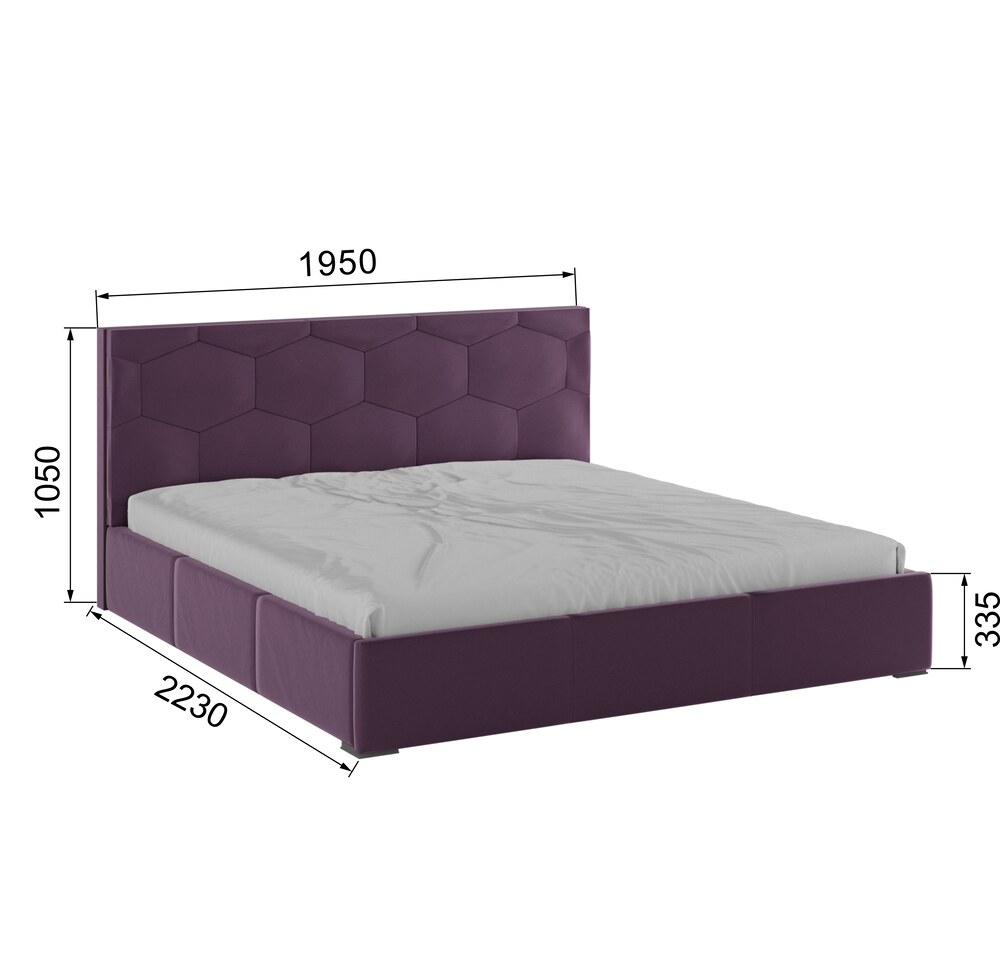 Двуспальная кровать Манука с ортопедическим основанием 180*200 180x200 Винный(Domani)