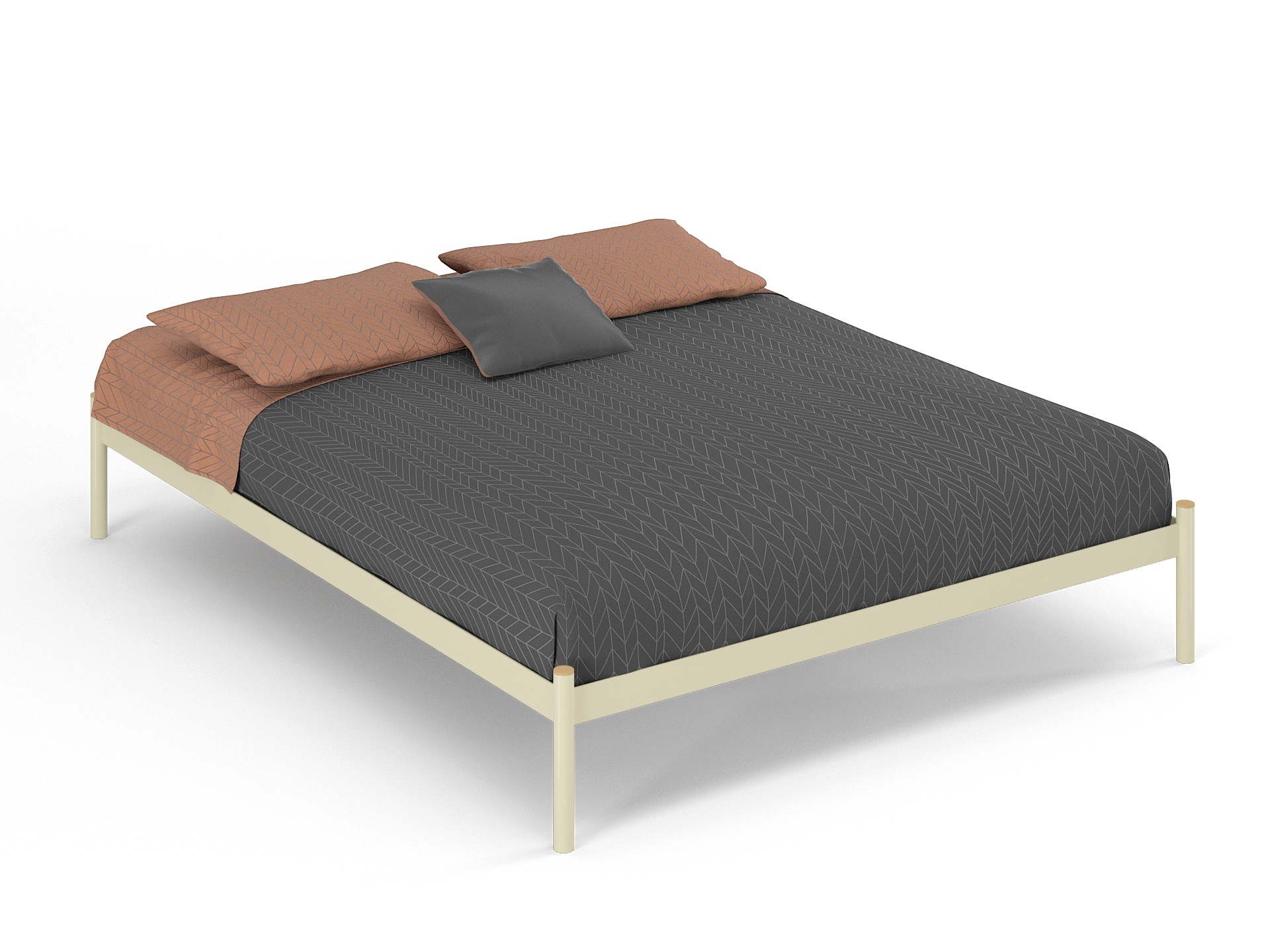 Двуспальная металлическая кровать "Флако" Бежевый [Стиллмет] 160*200 Металлическое основание