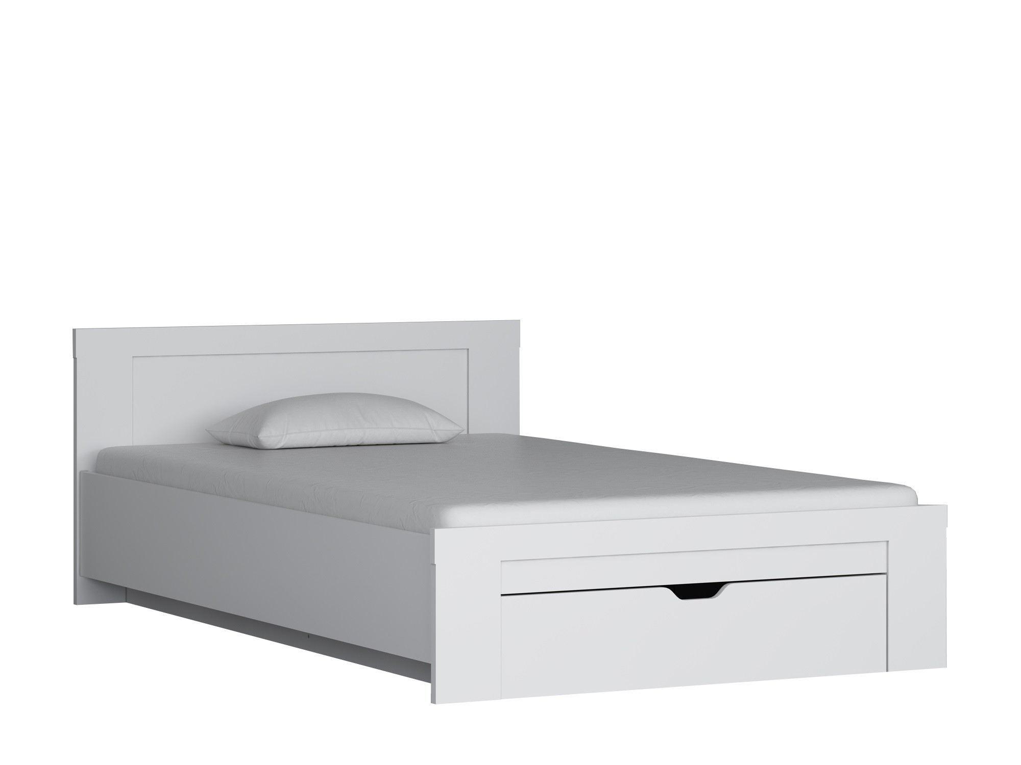 Полутороспальная кровать ДЕЛЬТА Next 19.03 с ящиком 120x200 Белый Белый