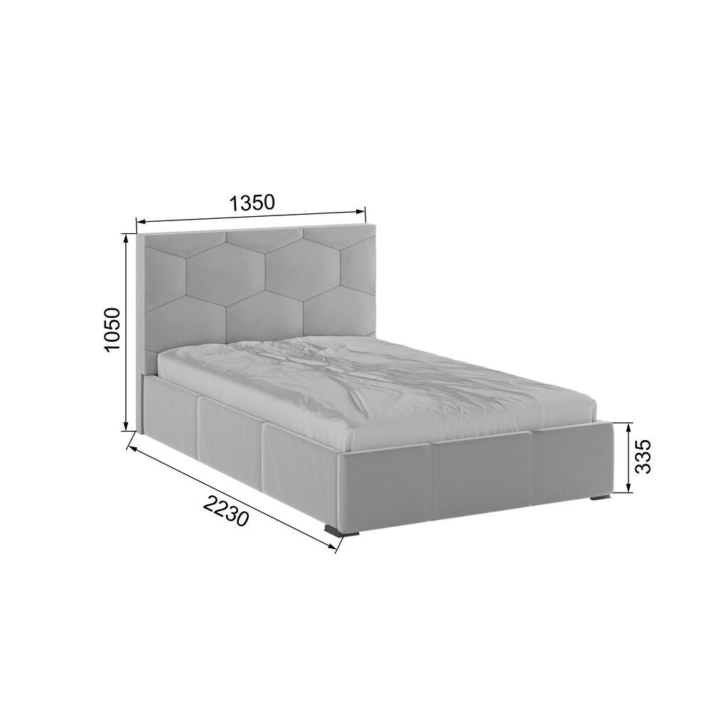 Полутороспальная  кровать Манука с ортопедическим основанием 120*200 120x200 Светло серый(Domani)