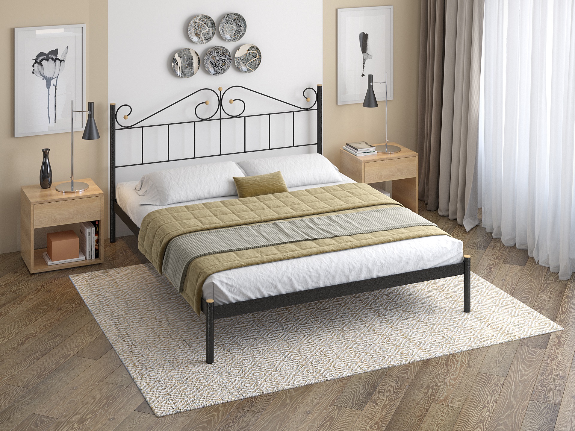 Двуспальная металлическая кровать "Мариана"