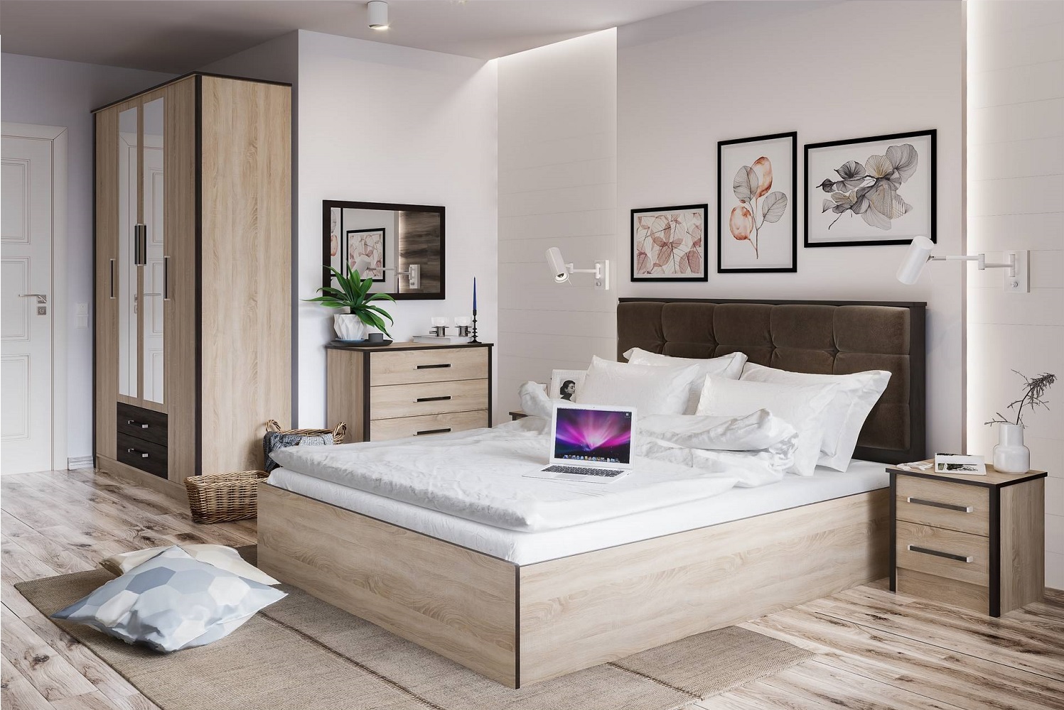 Двуспальная кровать Лирика ЛК-2 кофе