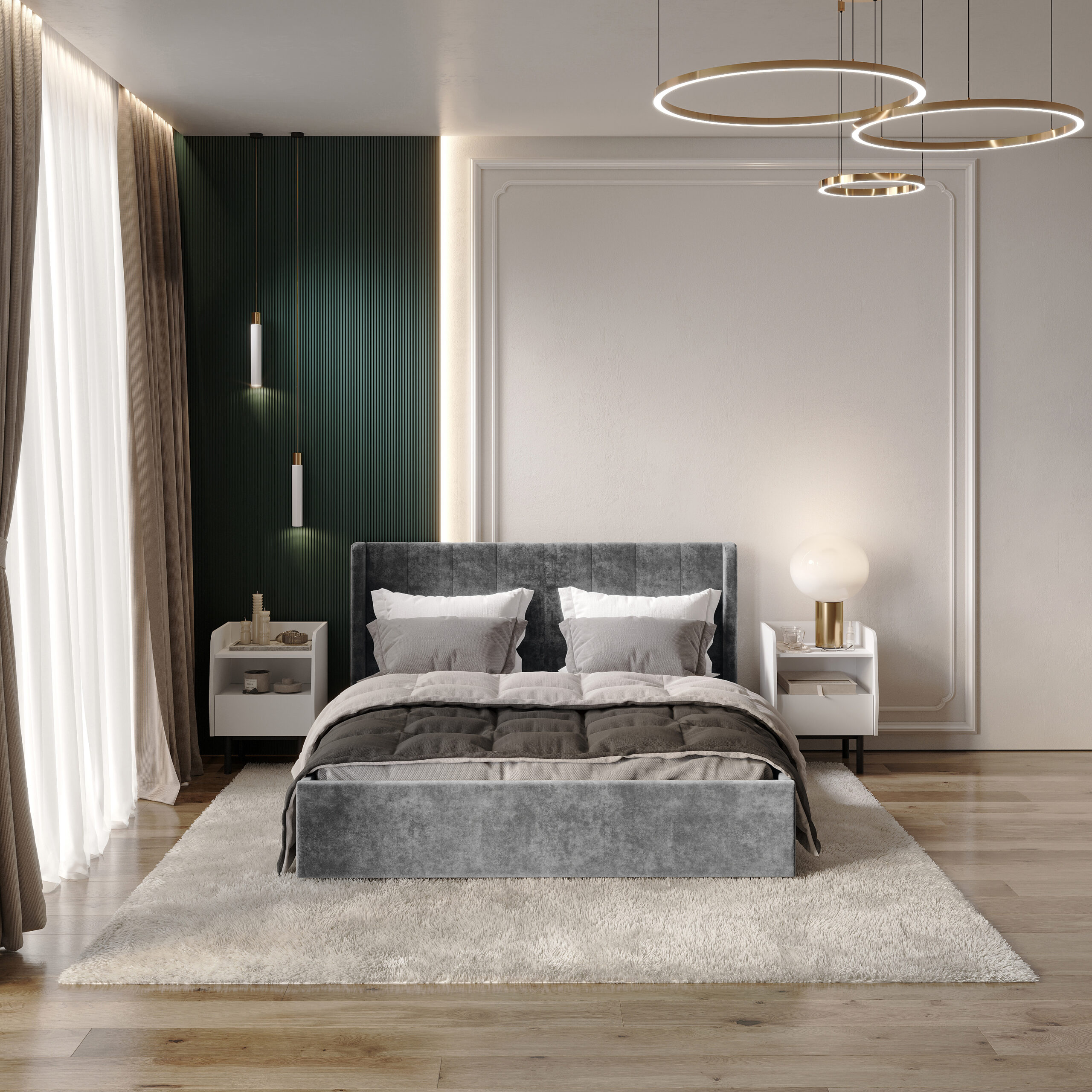 Двуспальная кровать Версаль КР-13 грифельный с подъемным механизмом