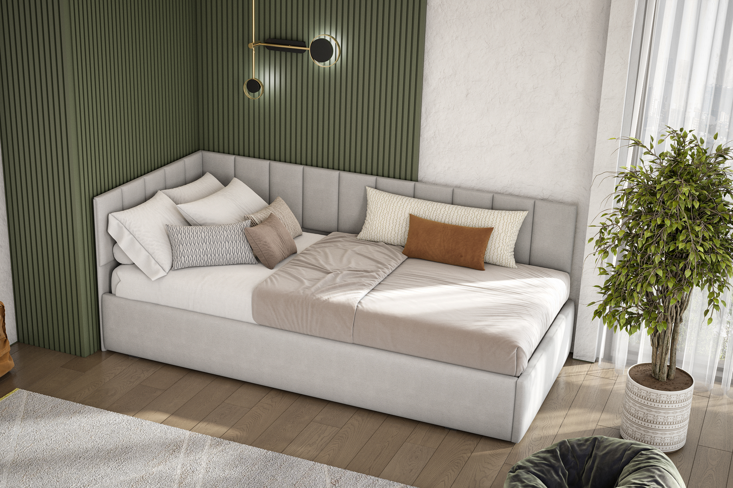 Односпальная кровать КР 3 Серая