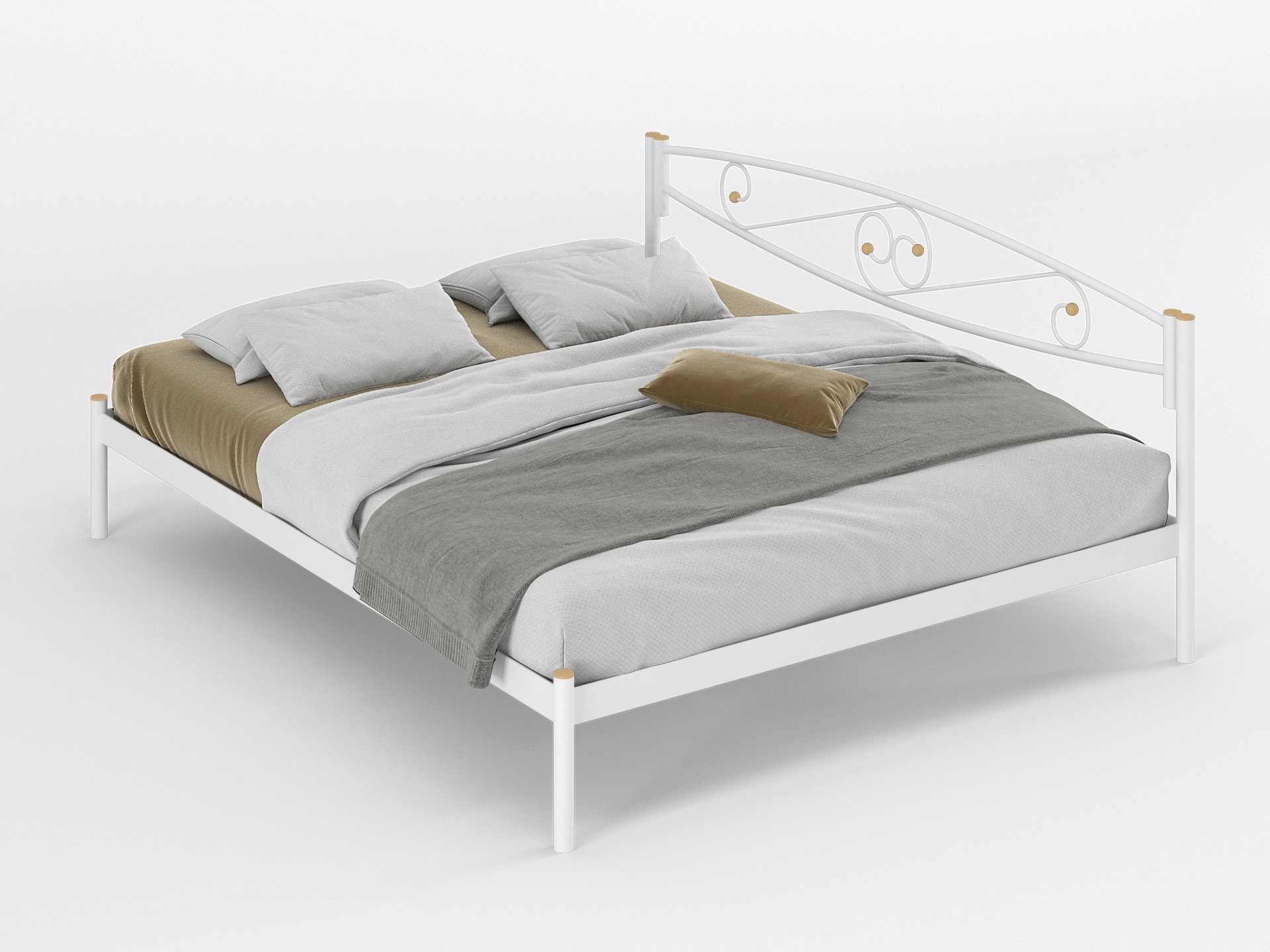 Двуспальная металлическая кровать "Волна"