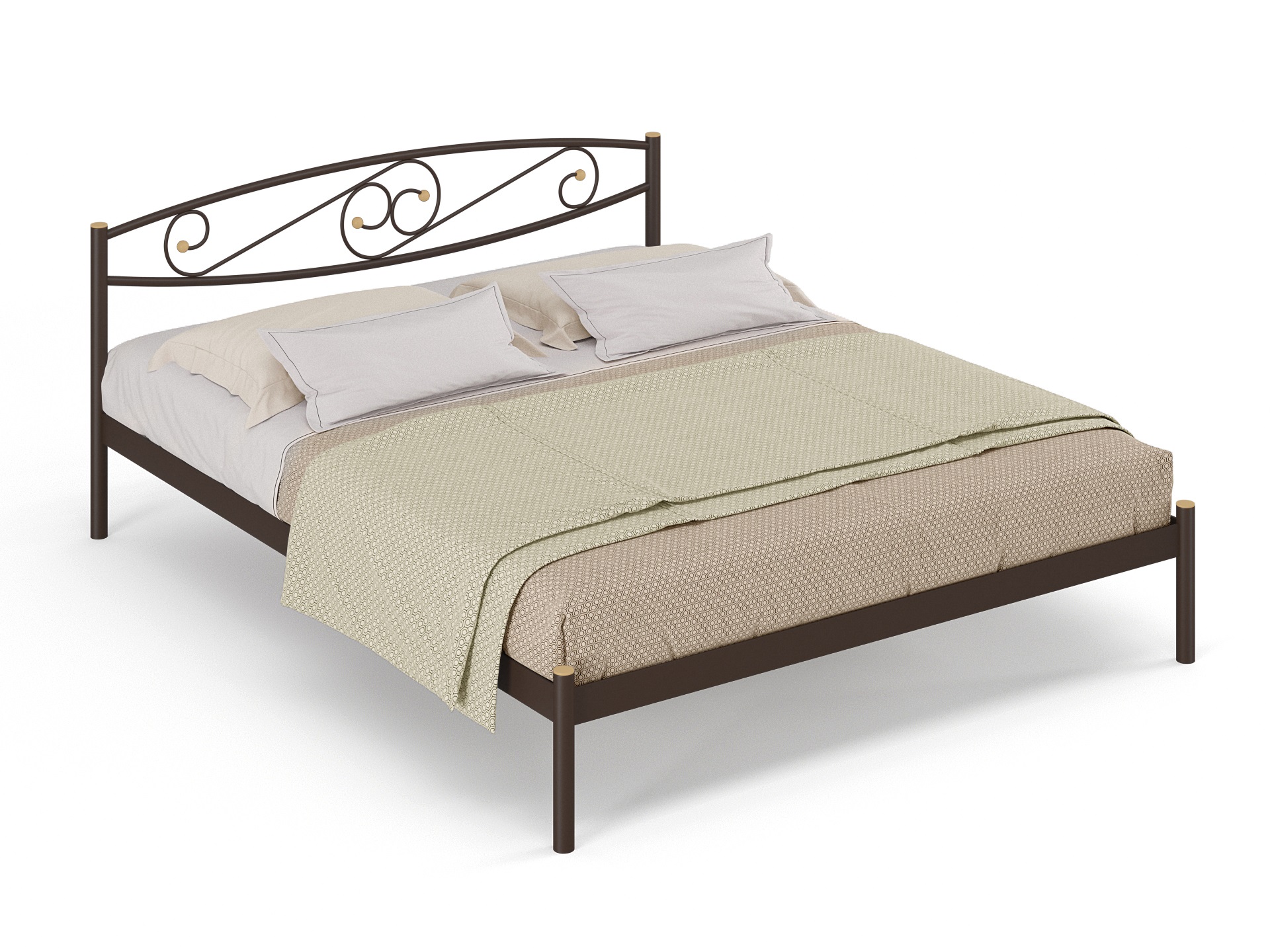 Двуспальная металлическая кровать "Волна"