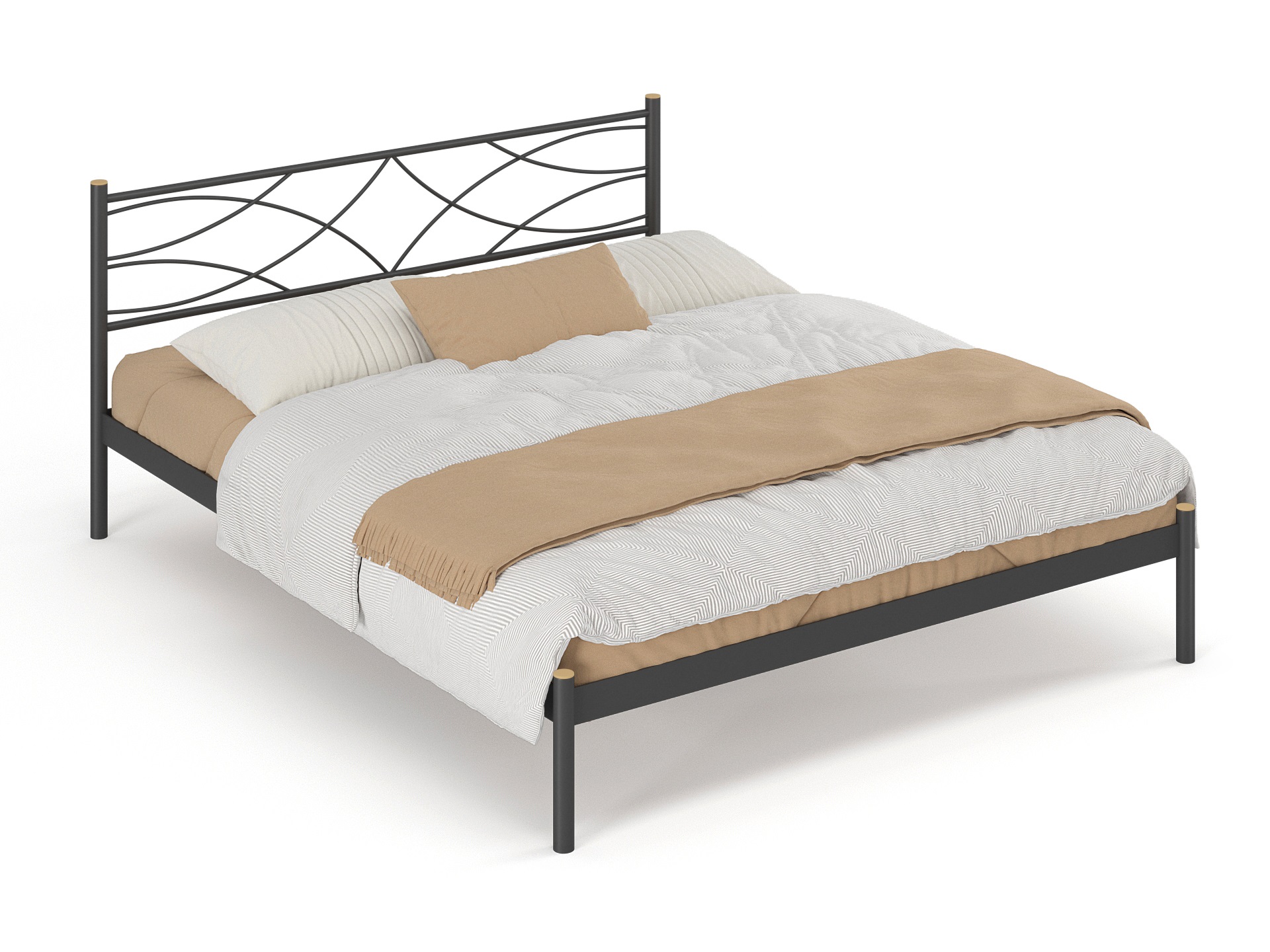 Двуспальная металлическая кровать "Экзотика"