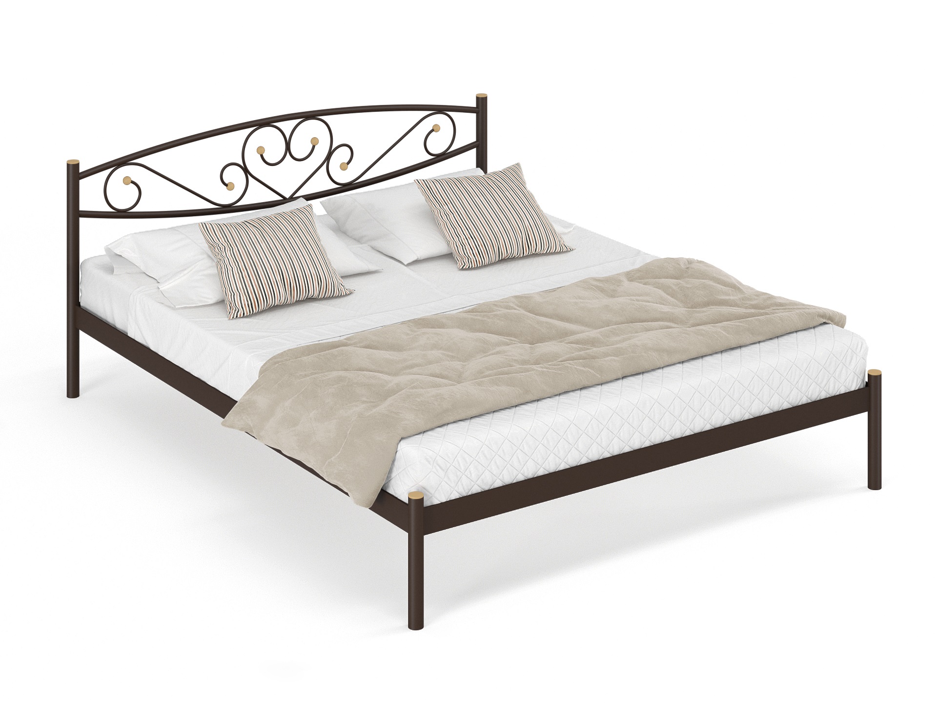 Двуспальная металлическая кровать "Мемори"