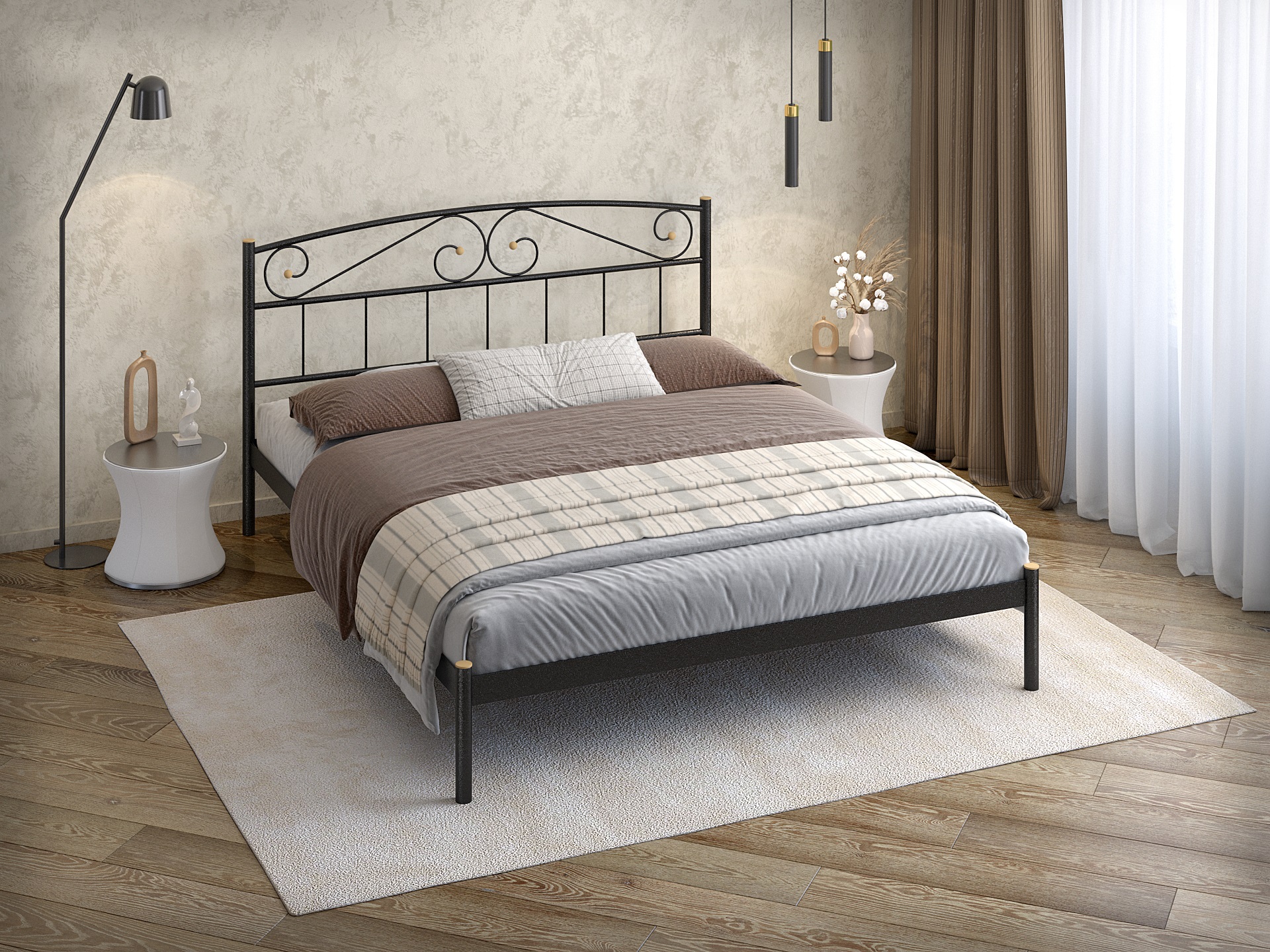 Двуспальная металлическая кровать "Никса"