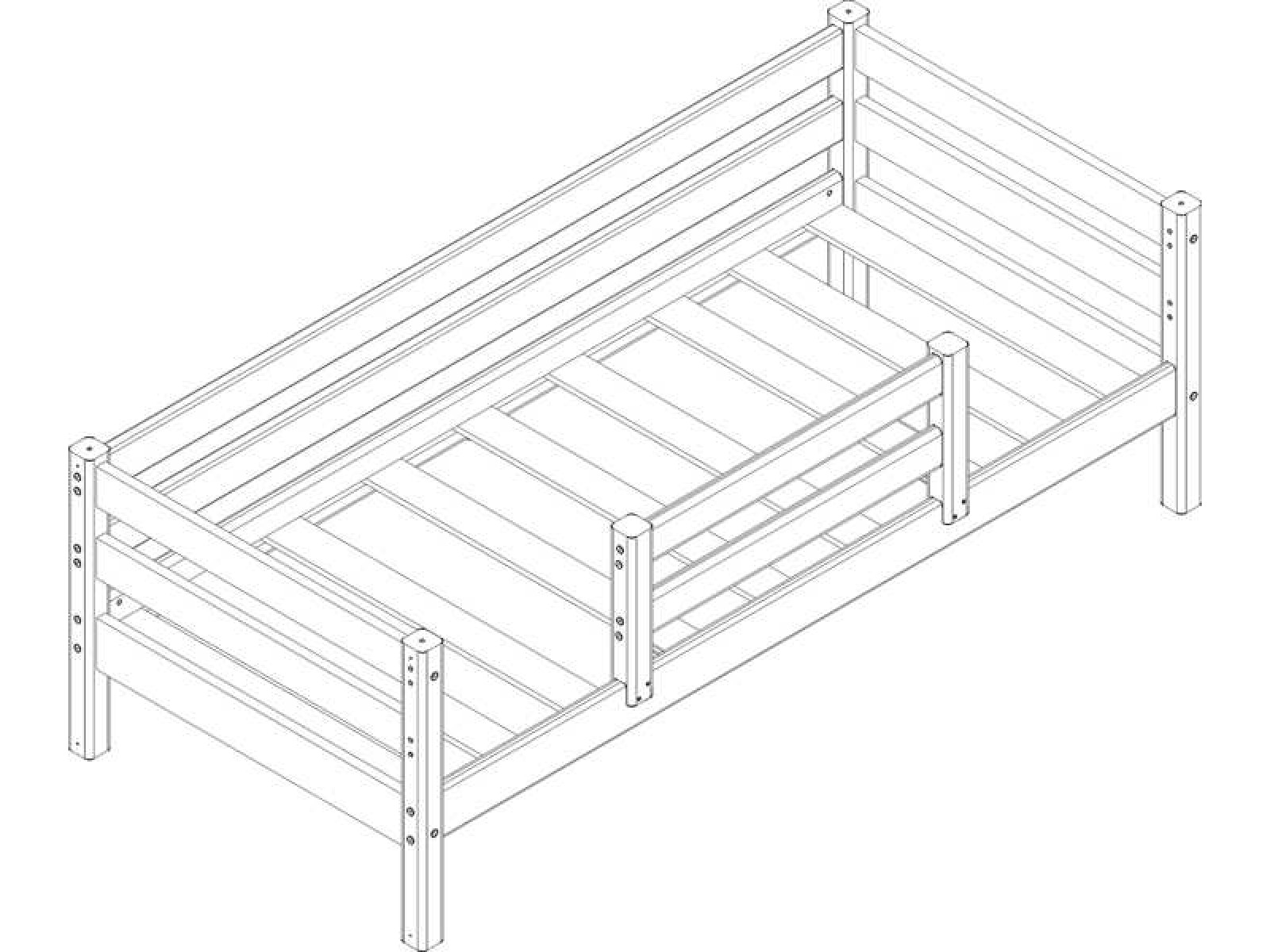 Детская кровать Соня 4 с  защитой по центру