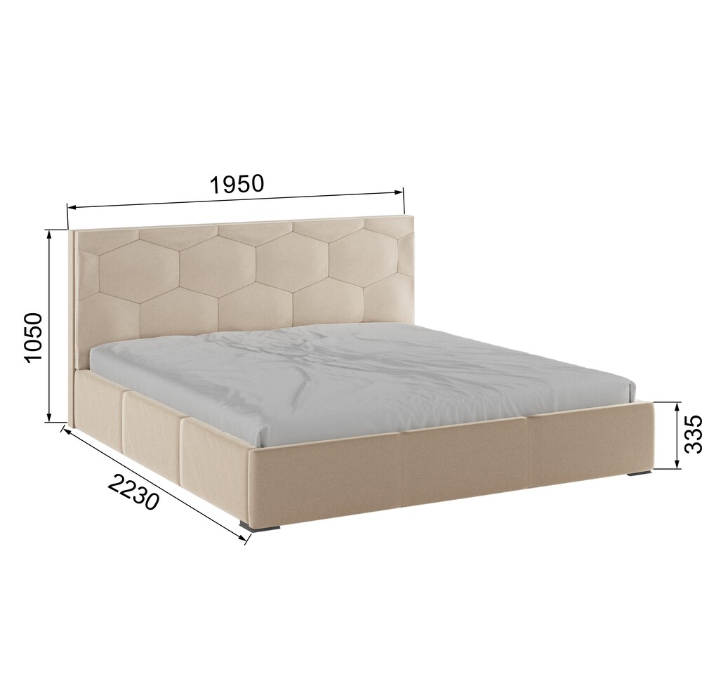 Двуспальная кровать Манука с ортопедическим основанием 180*200 180x200 Бежевый(Domani)