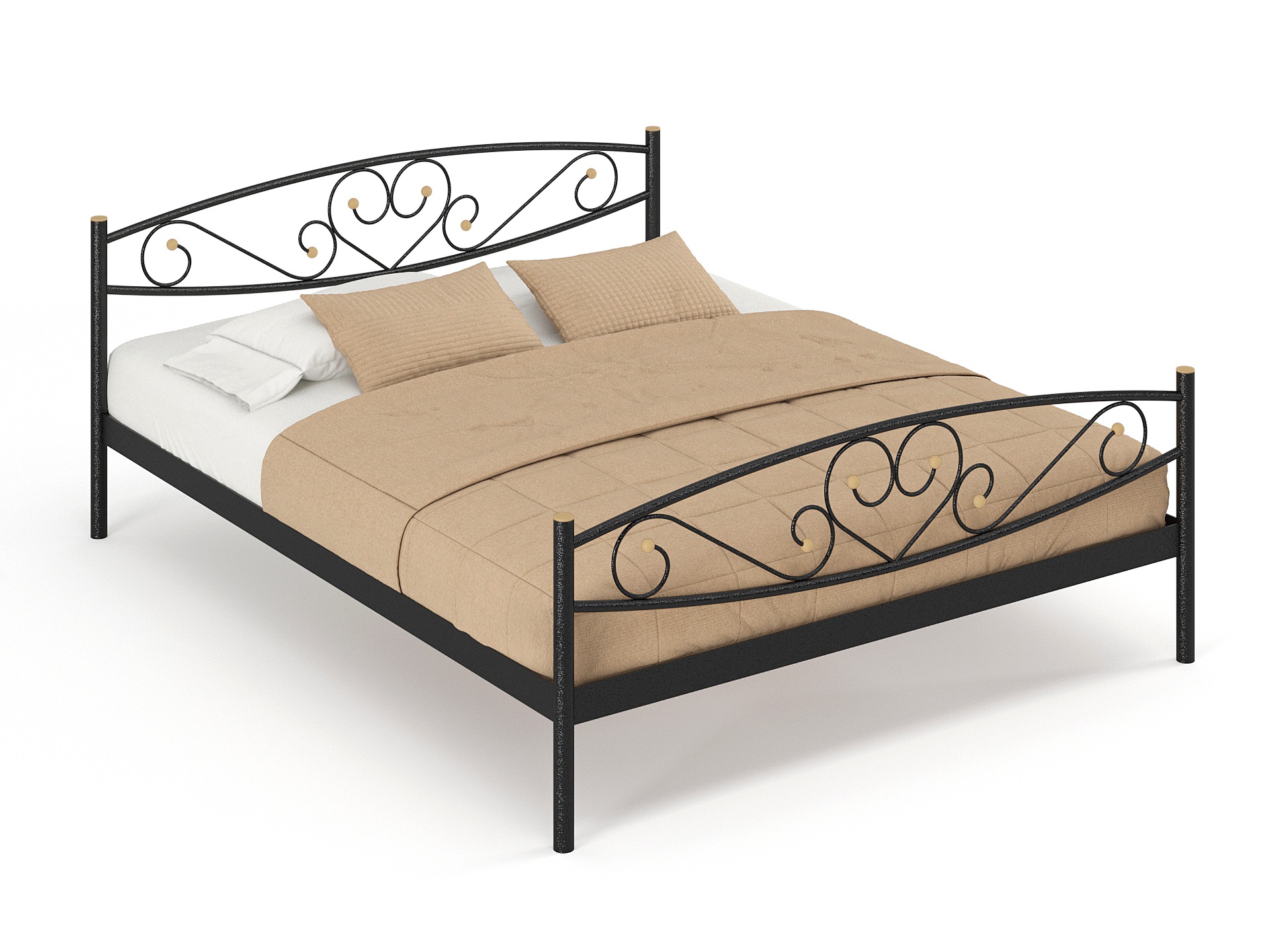 Двуспальная металлическая кровать "Мемори"