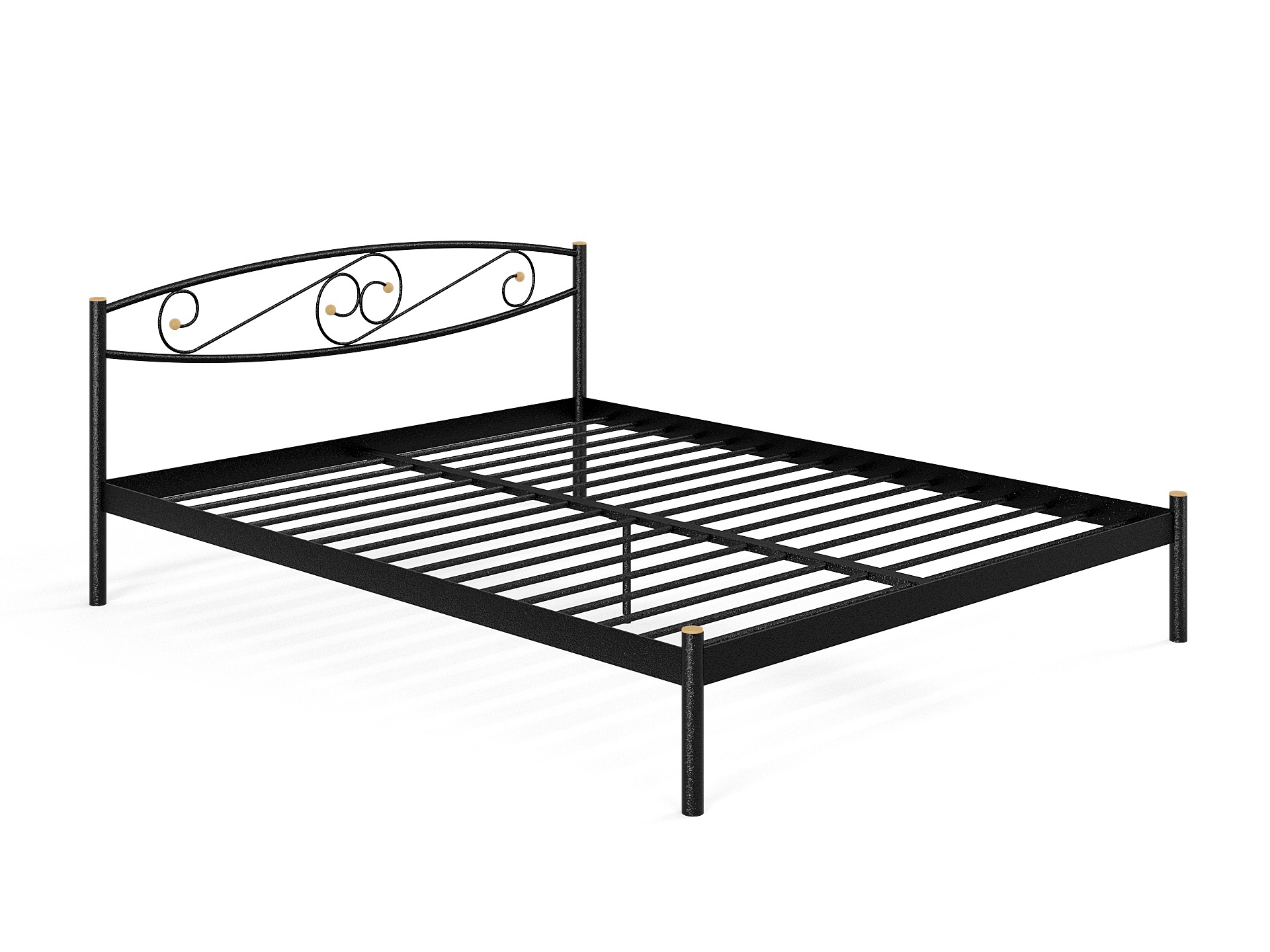 Двуспальная металлическая кровать "Волна"