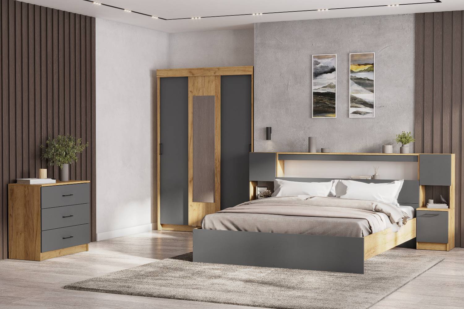 Двуспальная кровать Вена с прололожками 160x200