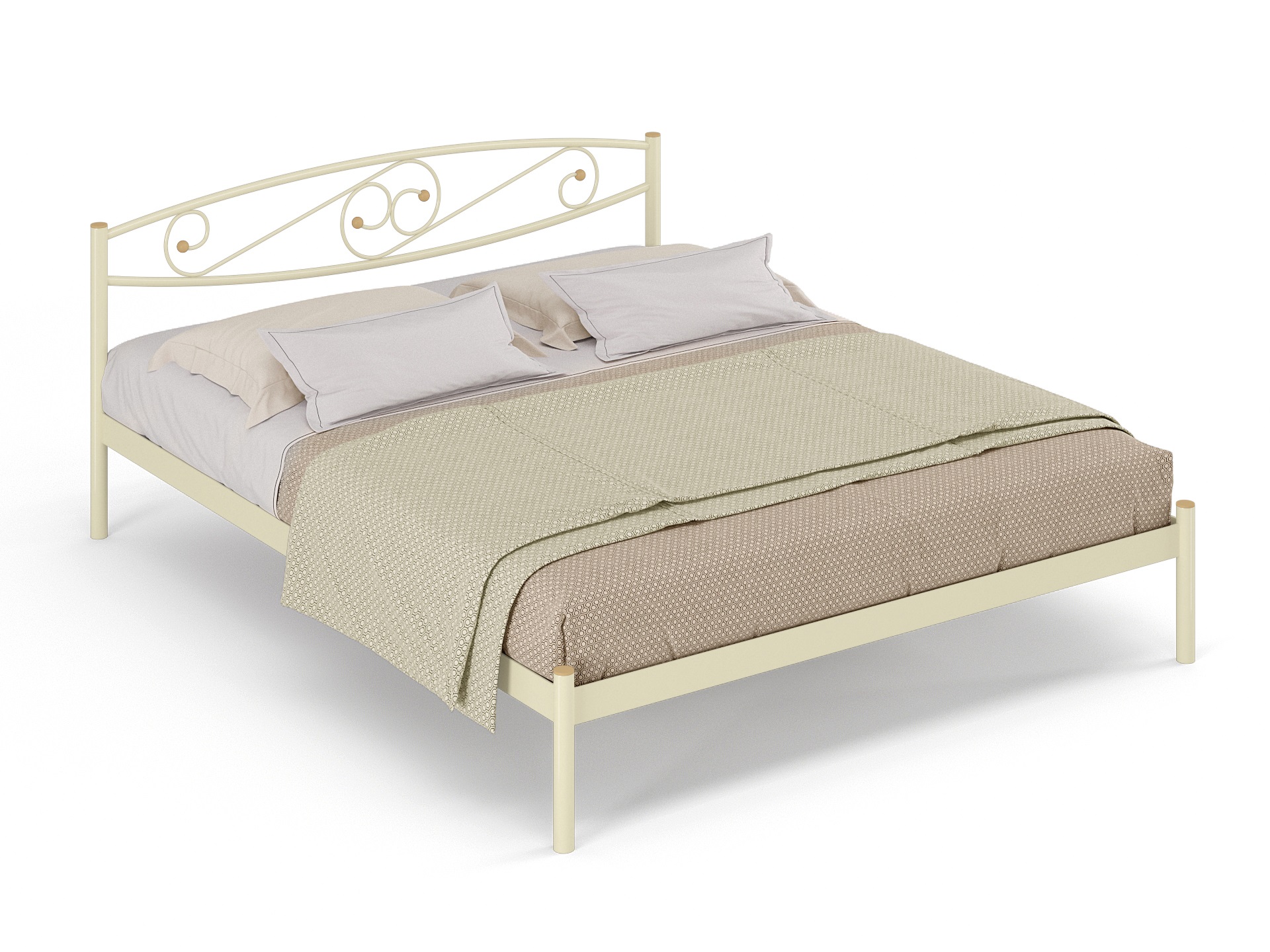 Двуспальная металлическая кровать "Волна"