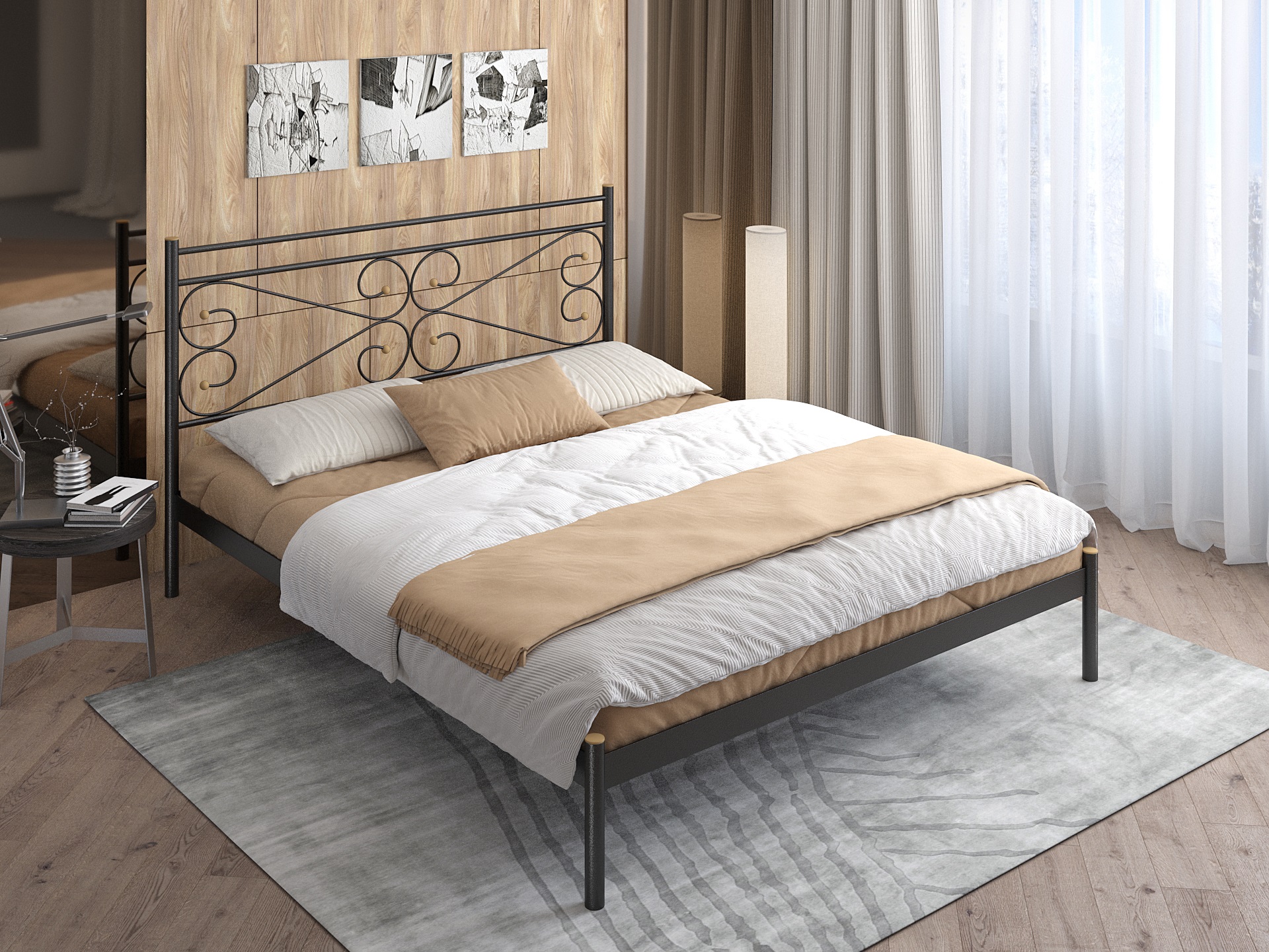 Двуспальная металлическая кровать "Марко"
