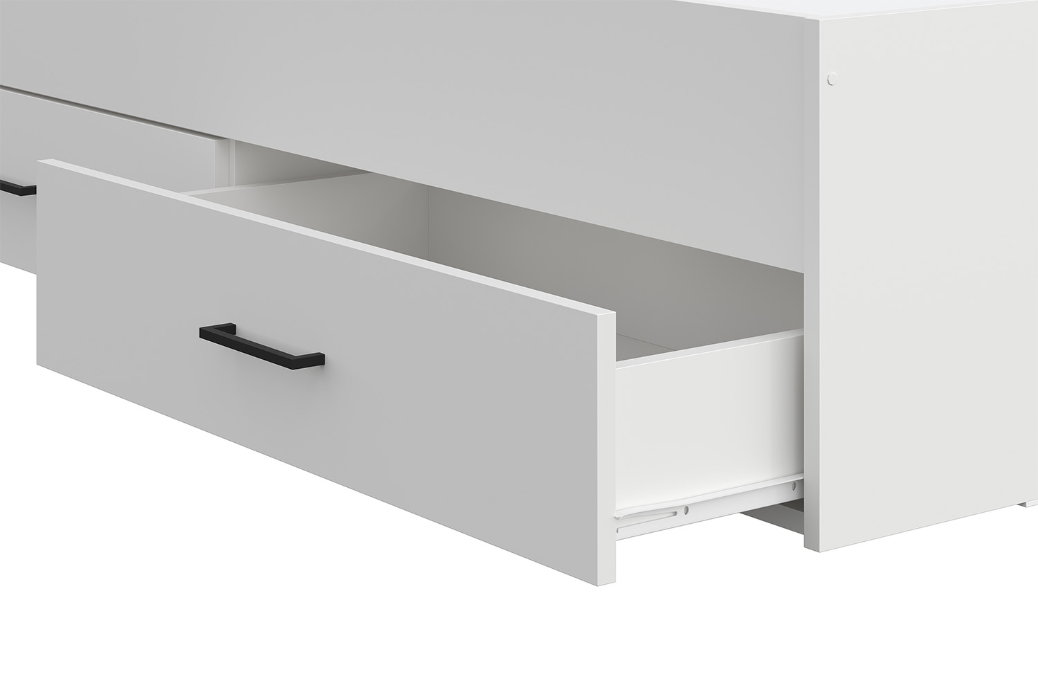 Двуспальная кровать двойная с ящиками Бали, Белый шагрень