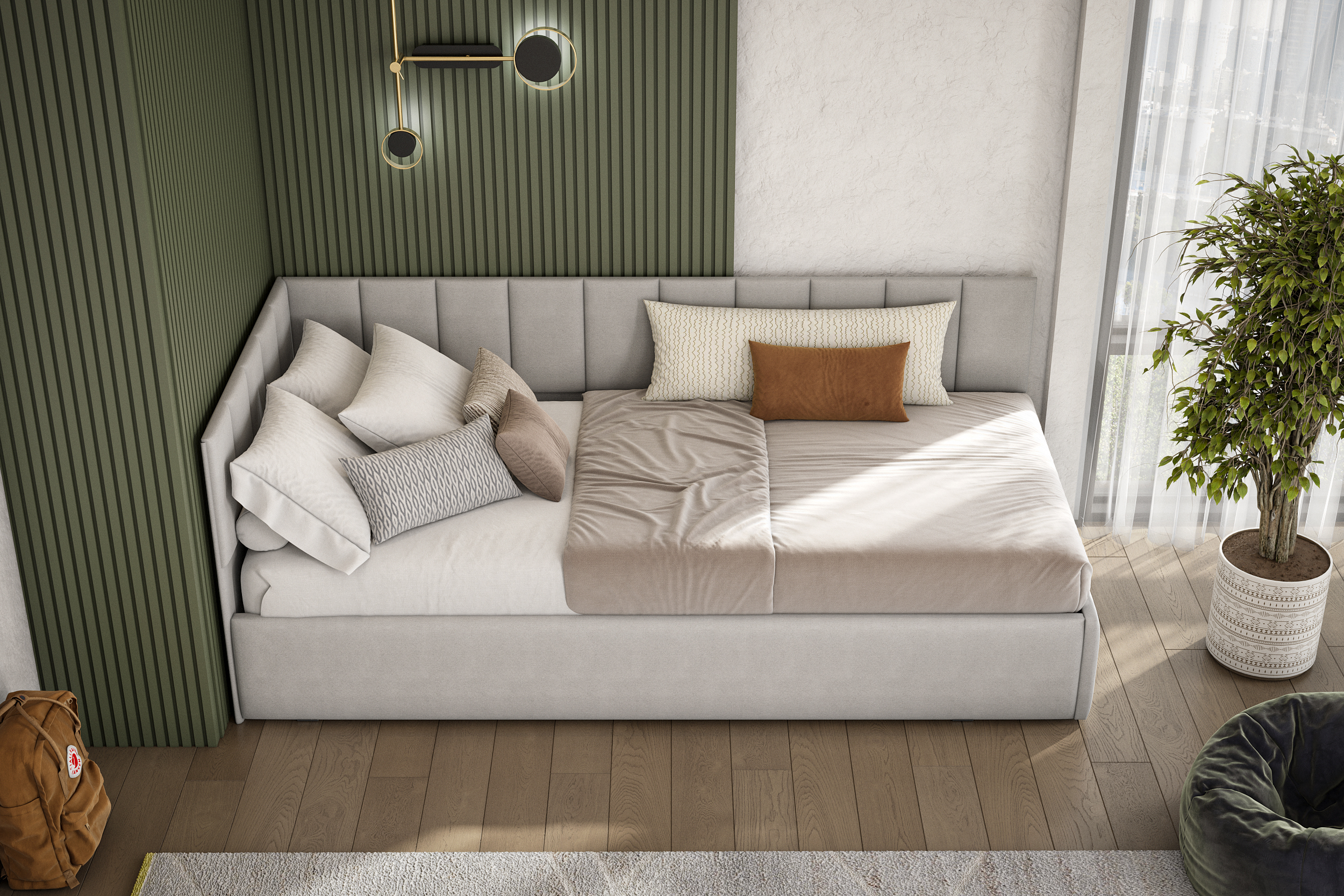 Односпальная кровать КР 3 Серая