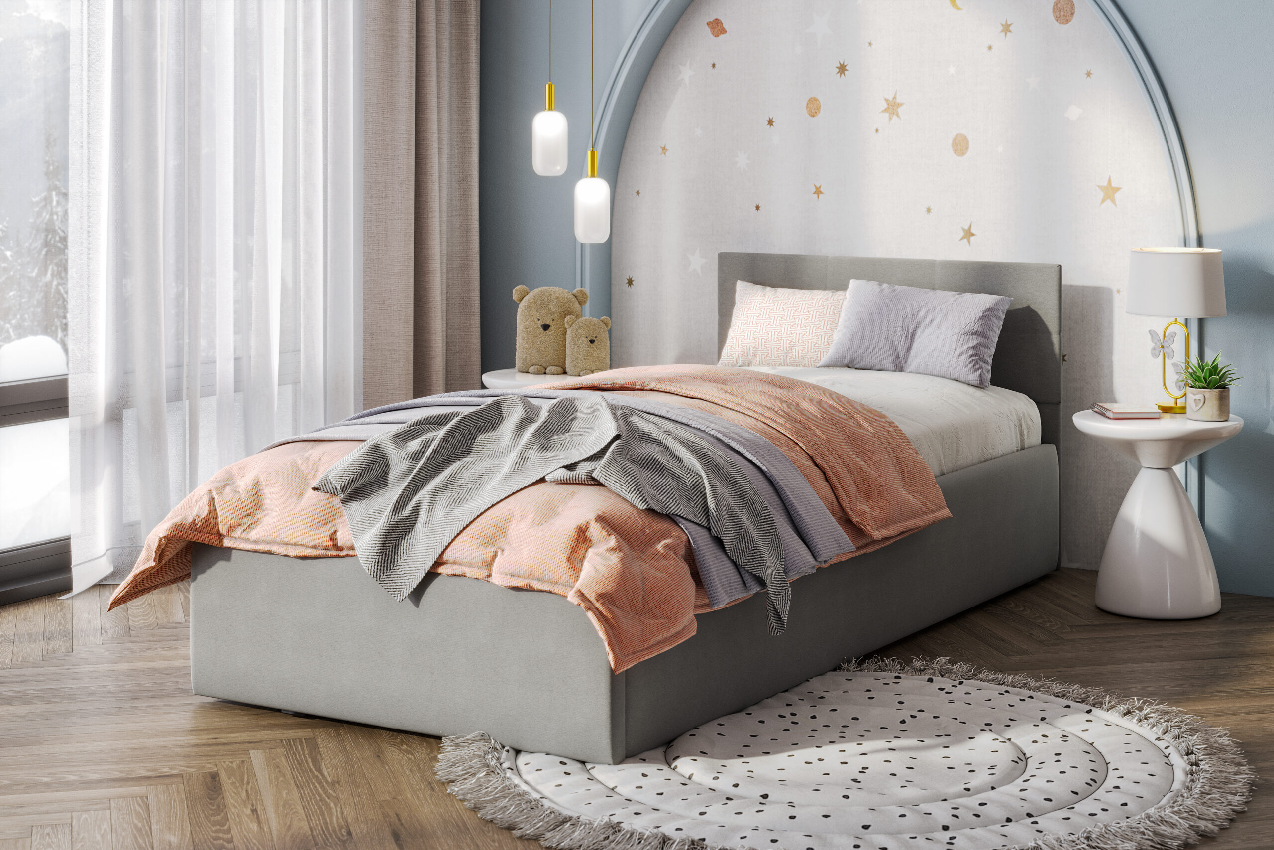 Односпальная кровать с основанием №4