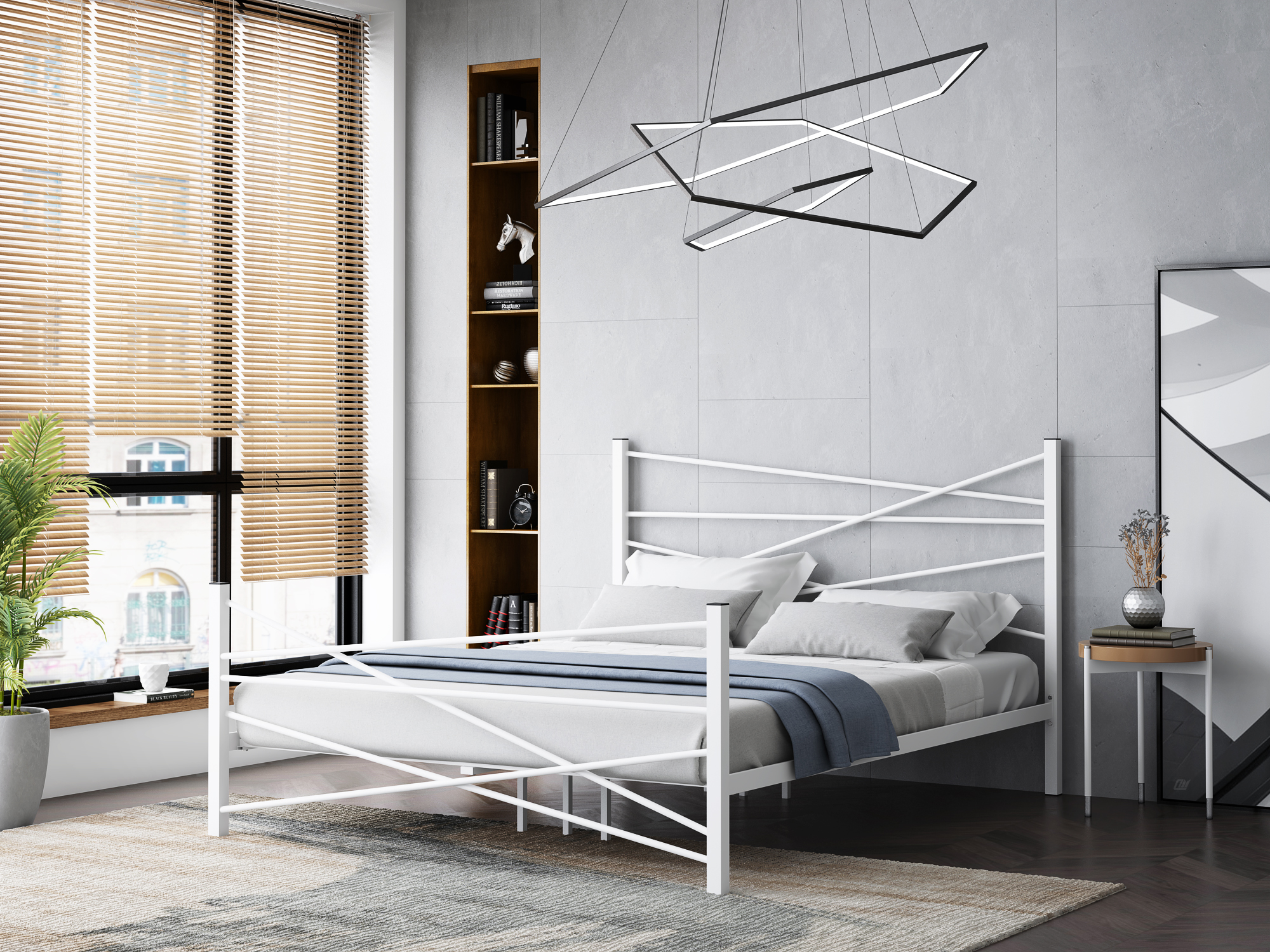 Двуспальная металлическая кровать Ника