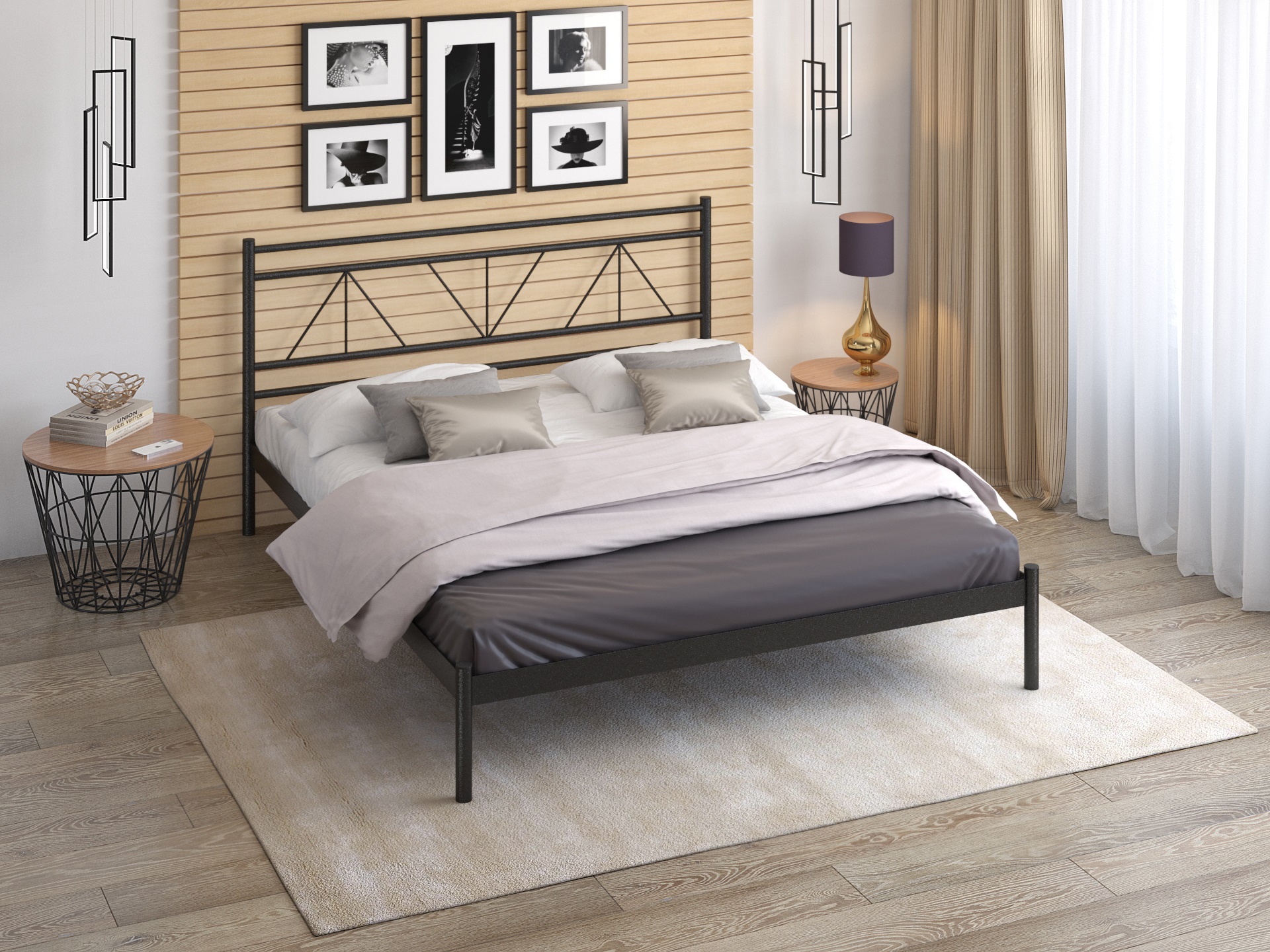 Двуспальная металлическая кровать "Ларус"