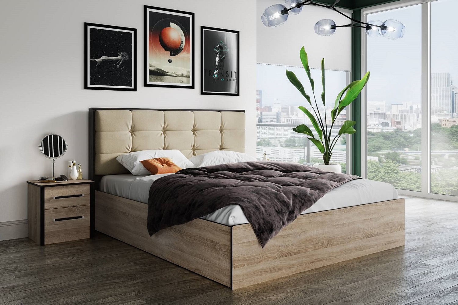 Двуспальная кровать Лирика ЛК-2 карамель