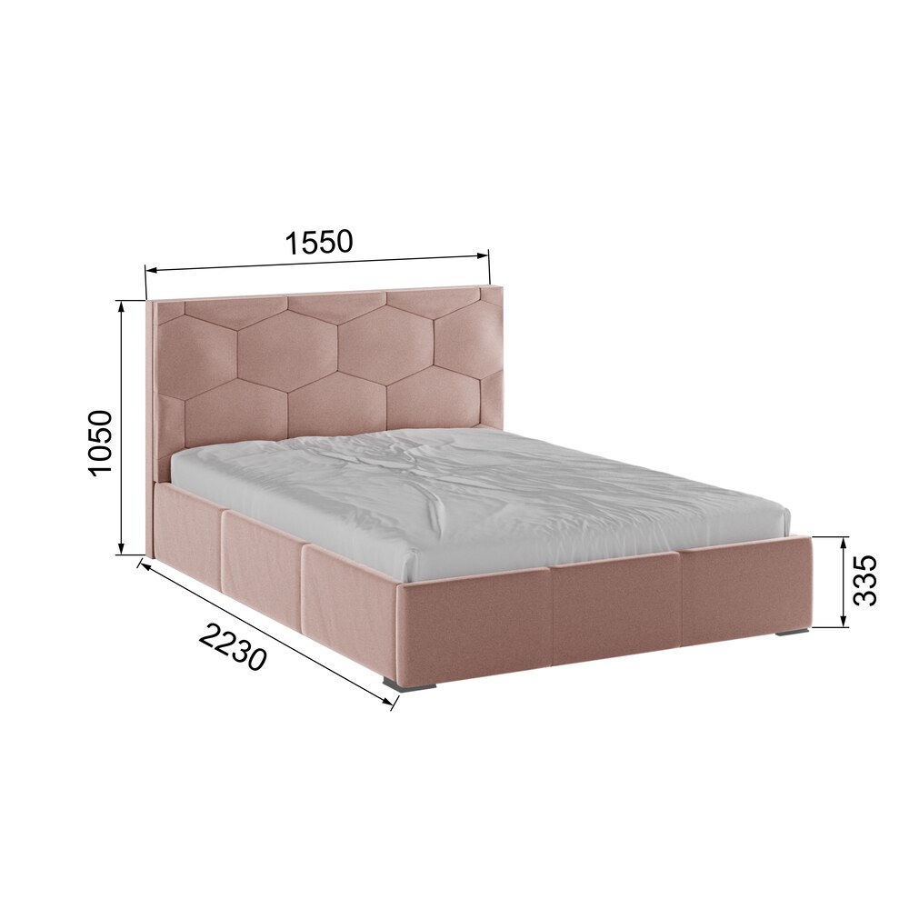 Двуспальная кровать Манука с ортопедическим основанием 140*200 140x200 Пыльная роза(Domani)