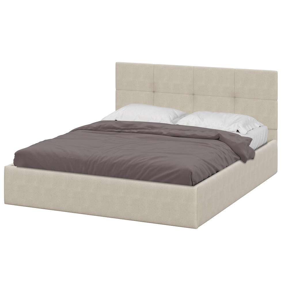 Двуспальная кровать с основанием двойная №4, Бежевый