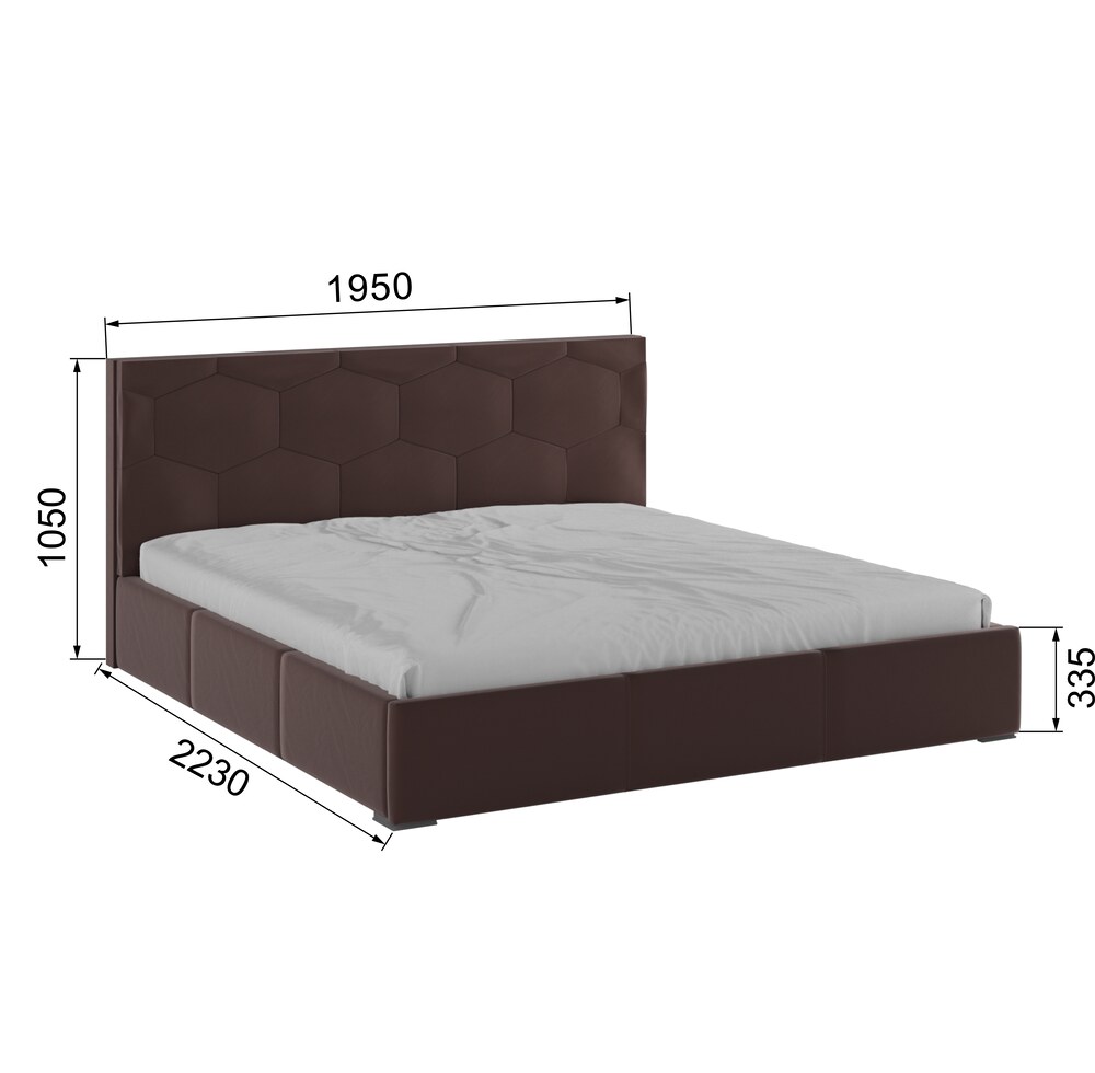 Двуспальная кровать Манука с ортопедическим основанием 180*200 180x200 Коричневый(Domani)