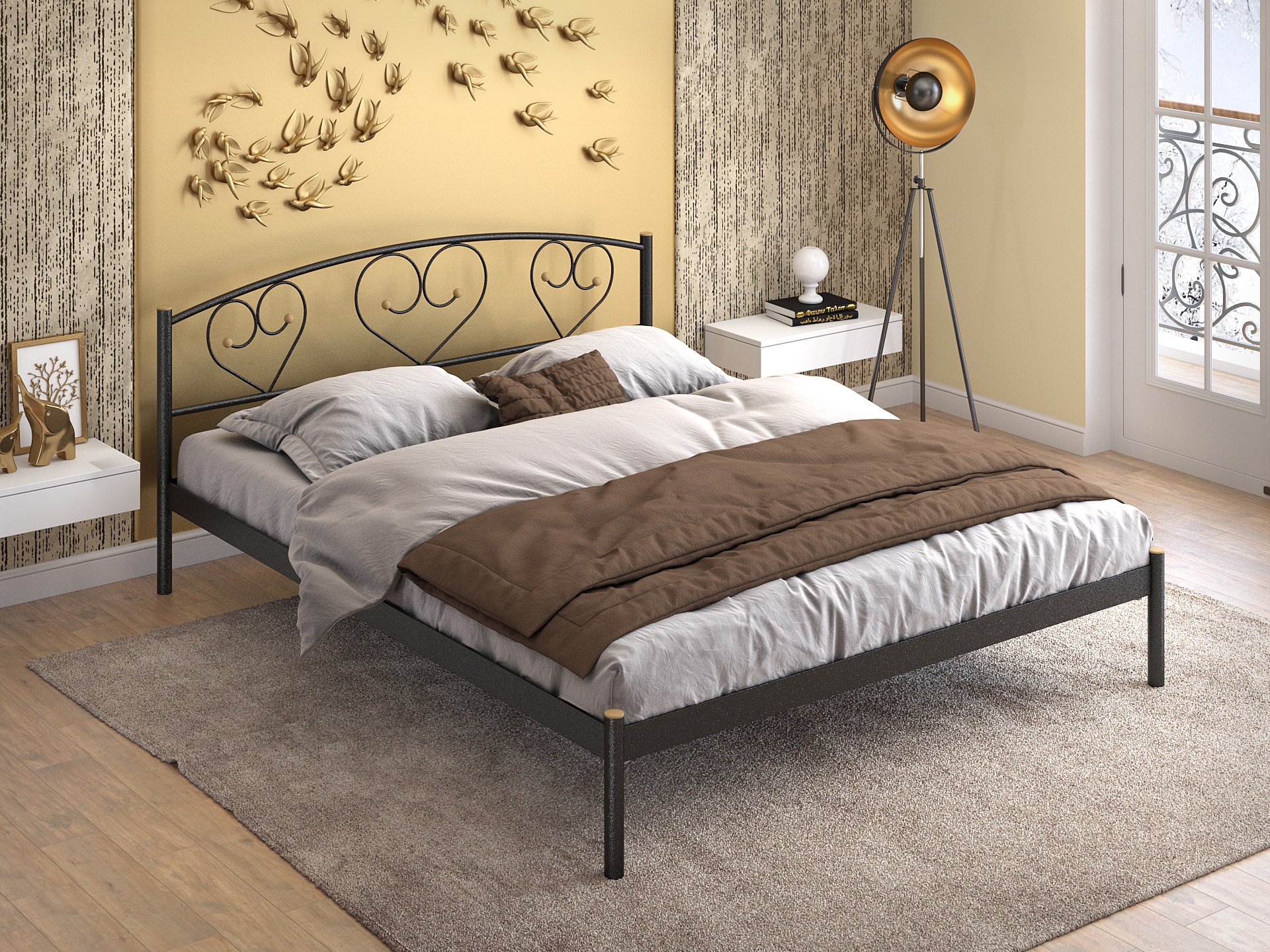 Двуспальная металлическая кровать "Дарина"