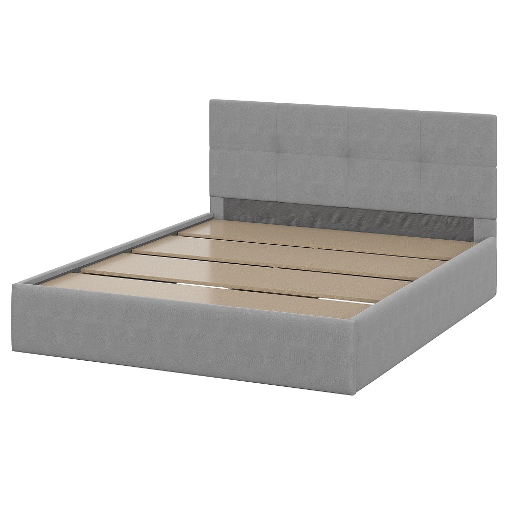 Двуспальная кровать с основанием двойная №4, Серый