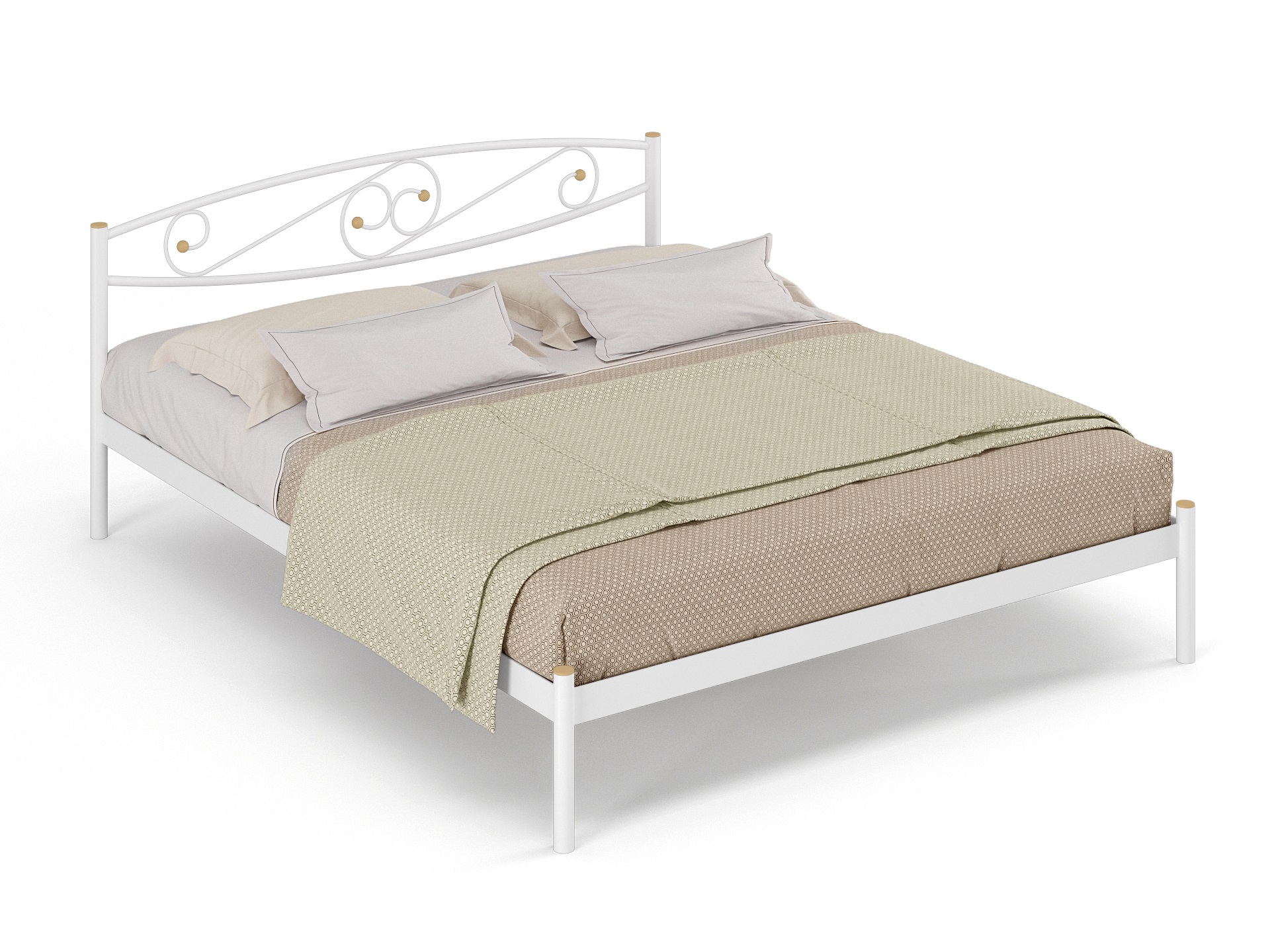 Двуспальная металлическая кровать "Волна"