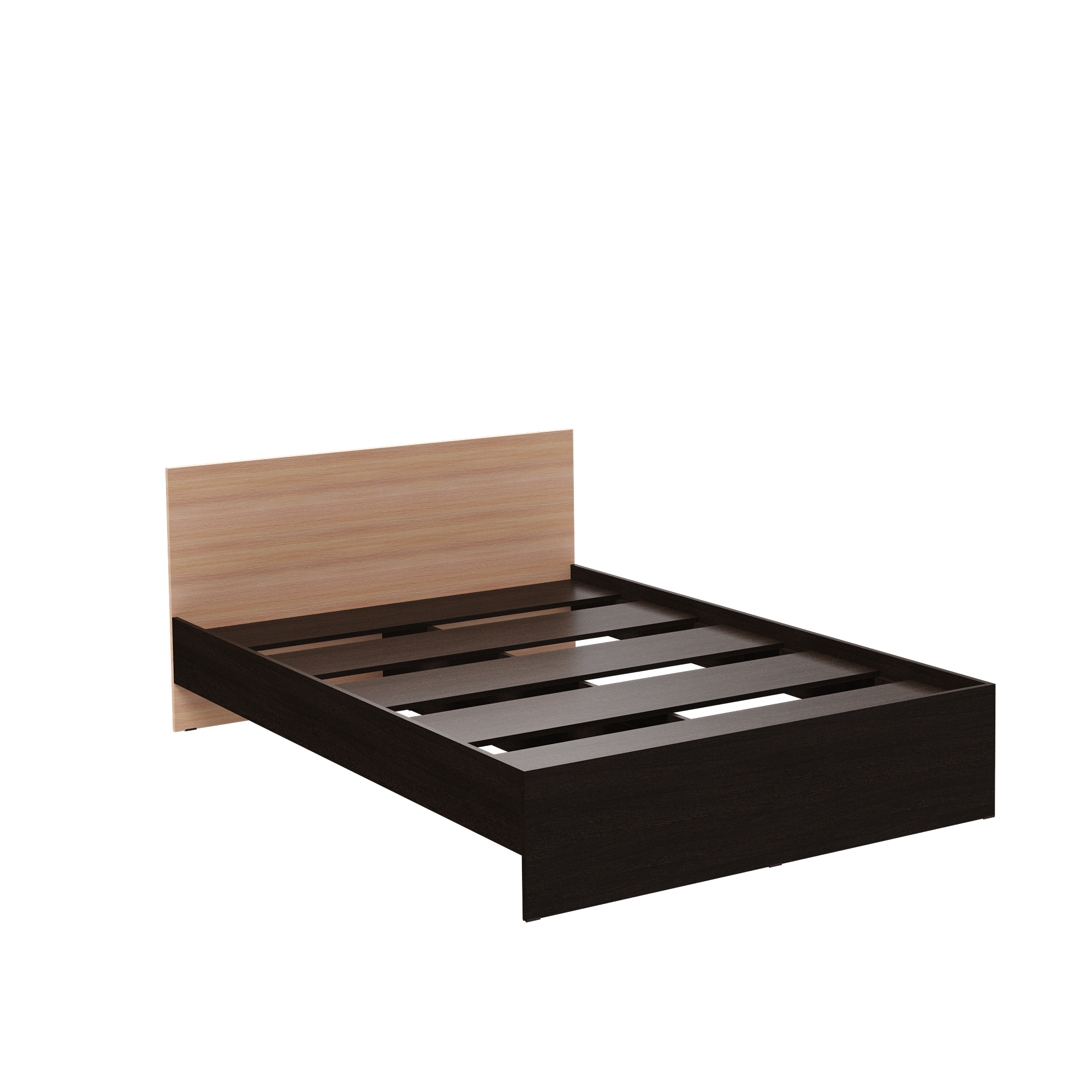 Двуспальная кровать Ронда с основанием венге дуб молочный