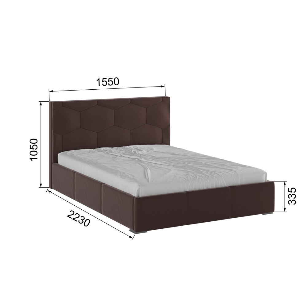 Двуспальная кровать Манука с ортопедическим основанием 140*200 140x200 Коричневый(Domani)