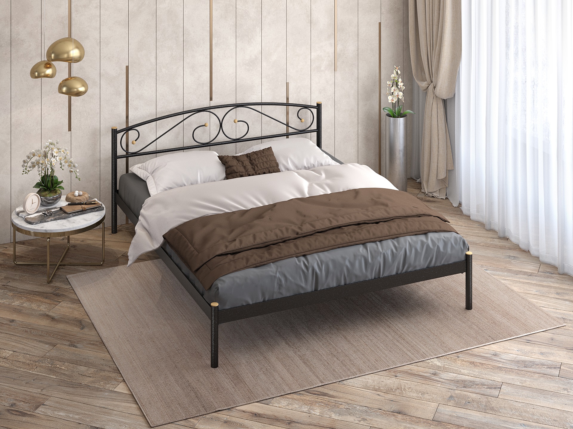 Двуспальная металлическая кровать "Оптима"