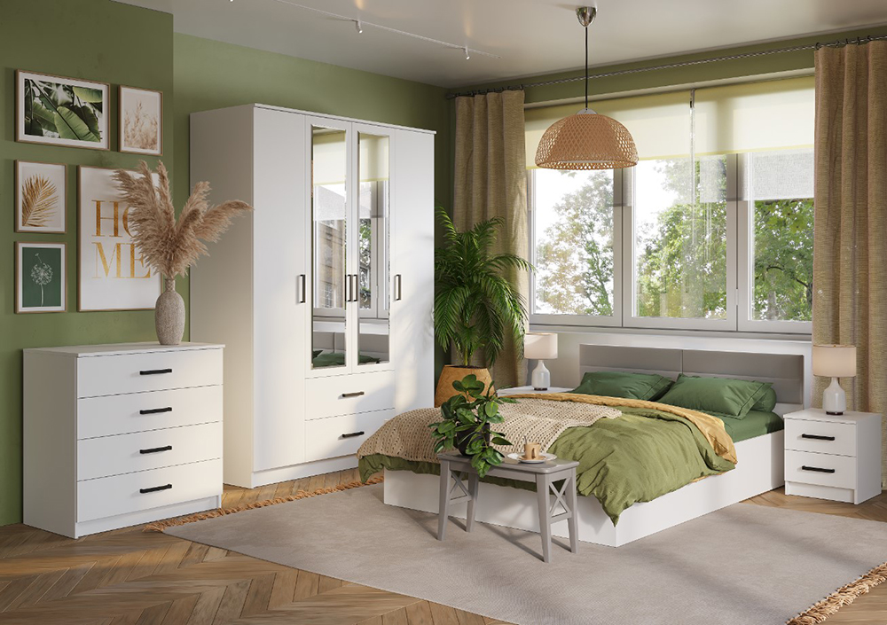 Двуспальная кровать с проложками ДСП "Фьюжн КР-18" 160*200