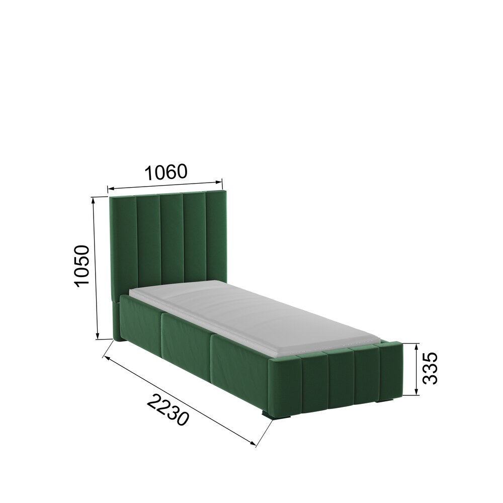 Односпальная  кровать Нега с подъемным механизмом 90*200 90x200 С подъемным механизмом Изумрудный(Domani)