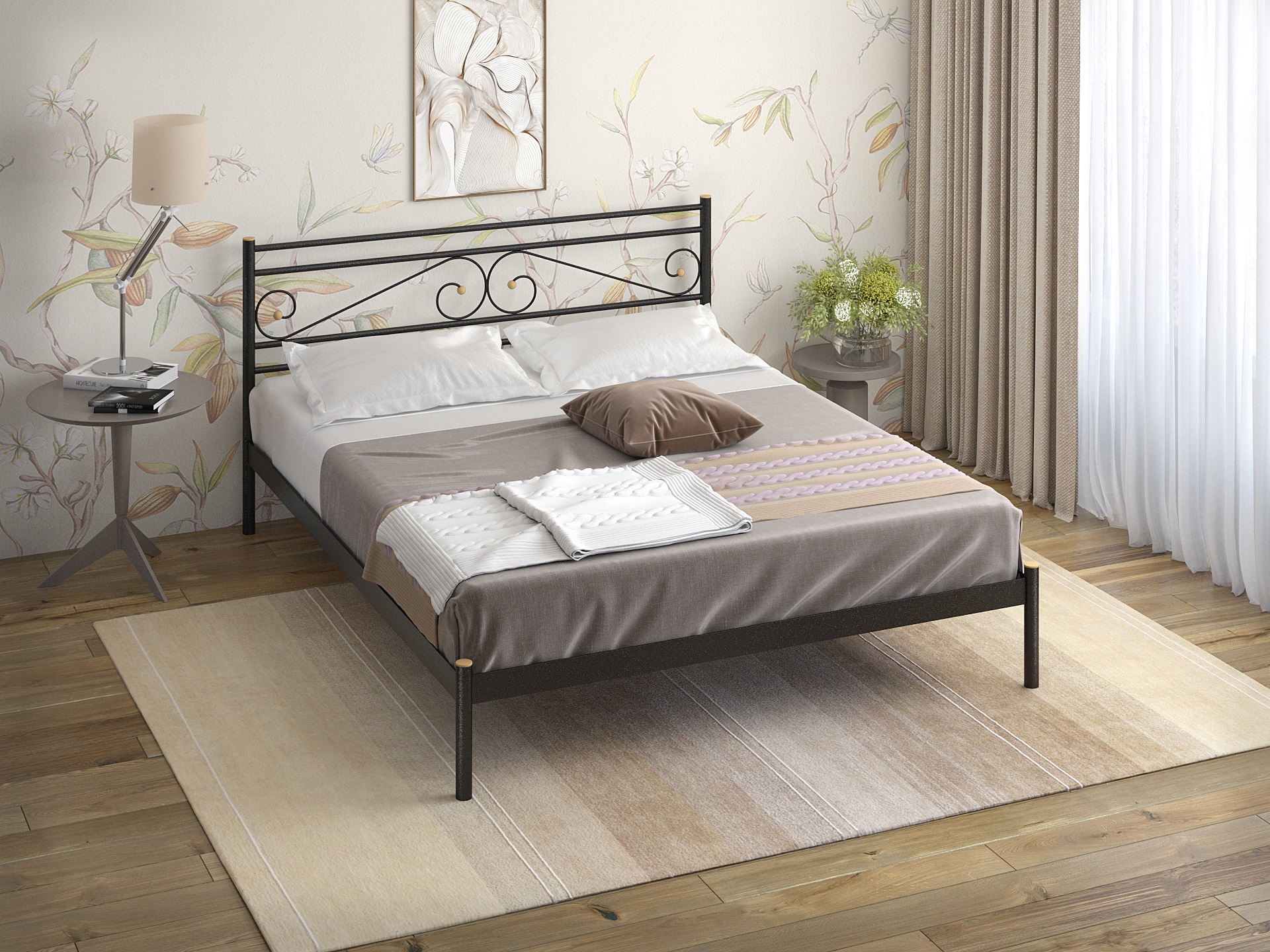 Двуспальная металлическая кровать "Криста"