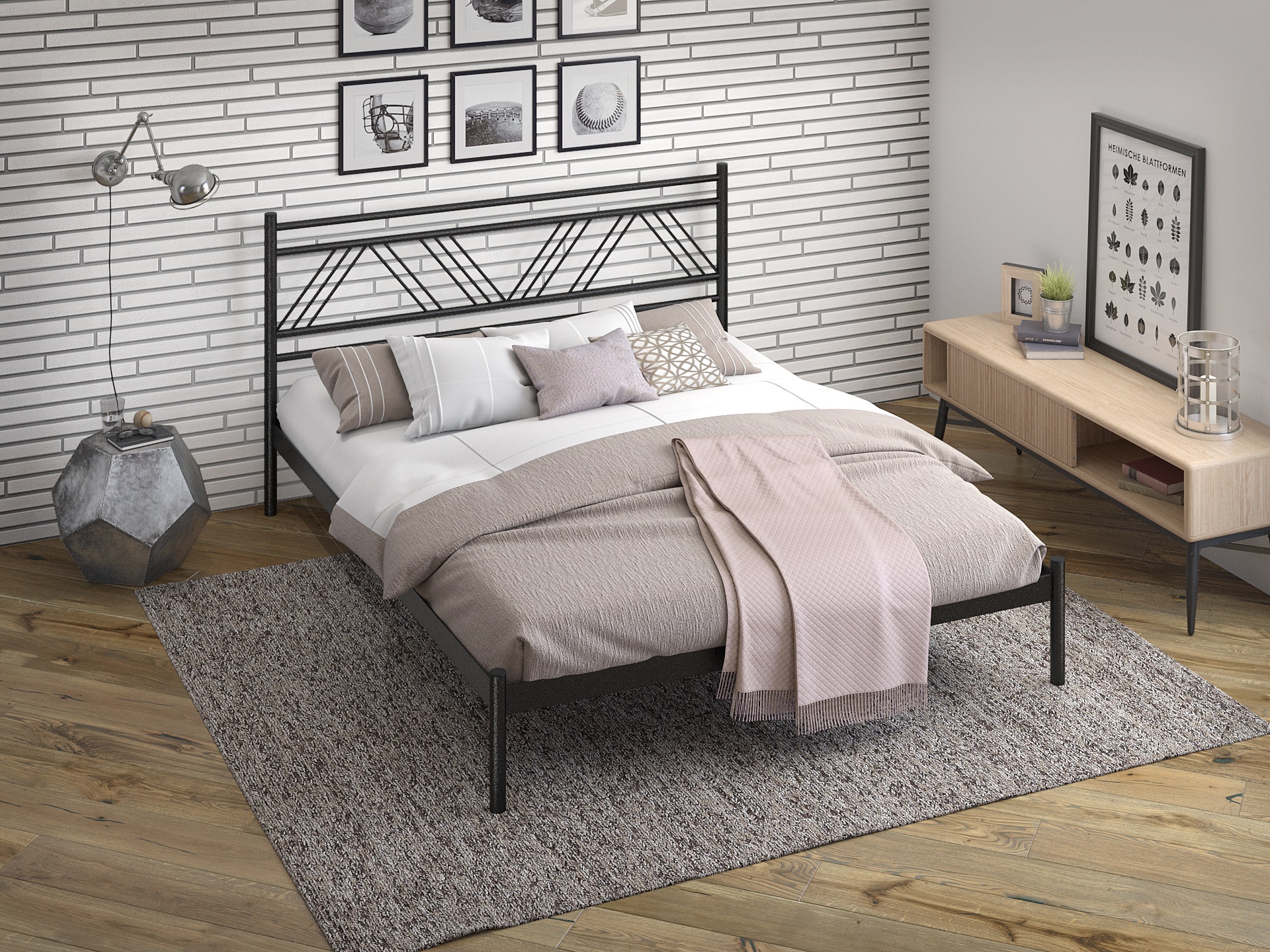 Двуспальная металлическая кровать "Аркон"