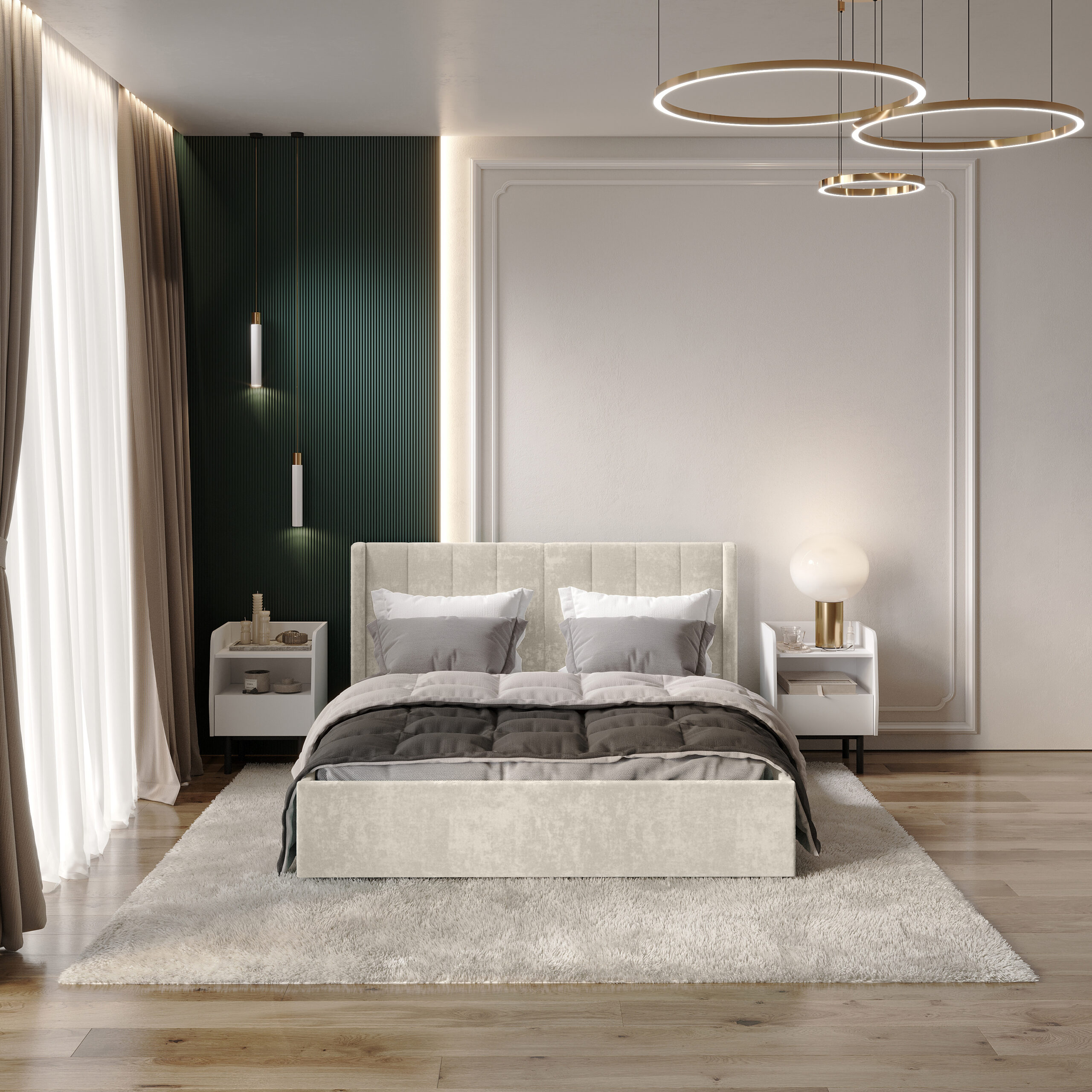 Двуспальная кровать Версаль КР-13 миндаль с подъемным механизмом