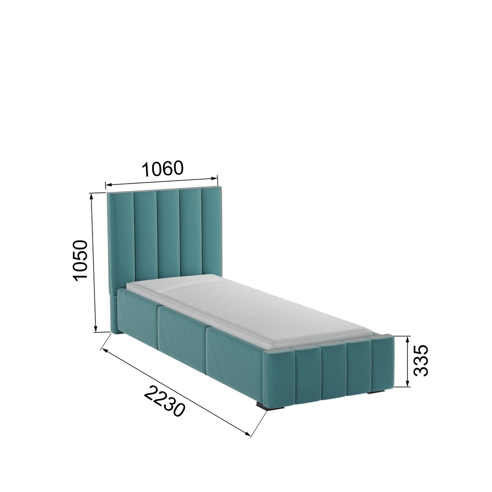 Односпальная  кровать Нега с подъемным механизмом 90*200 90x200 С подъемным механизмом Бирюзовый(Domani)