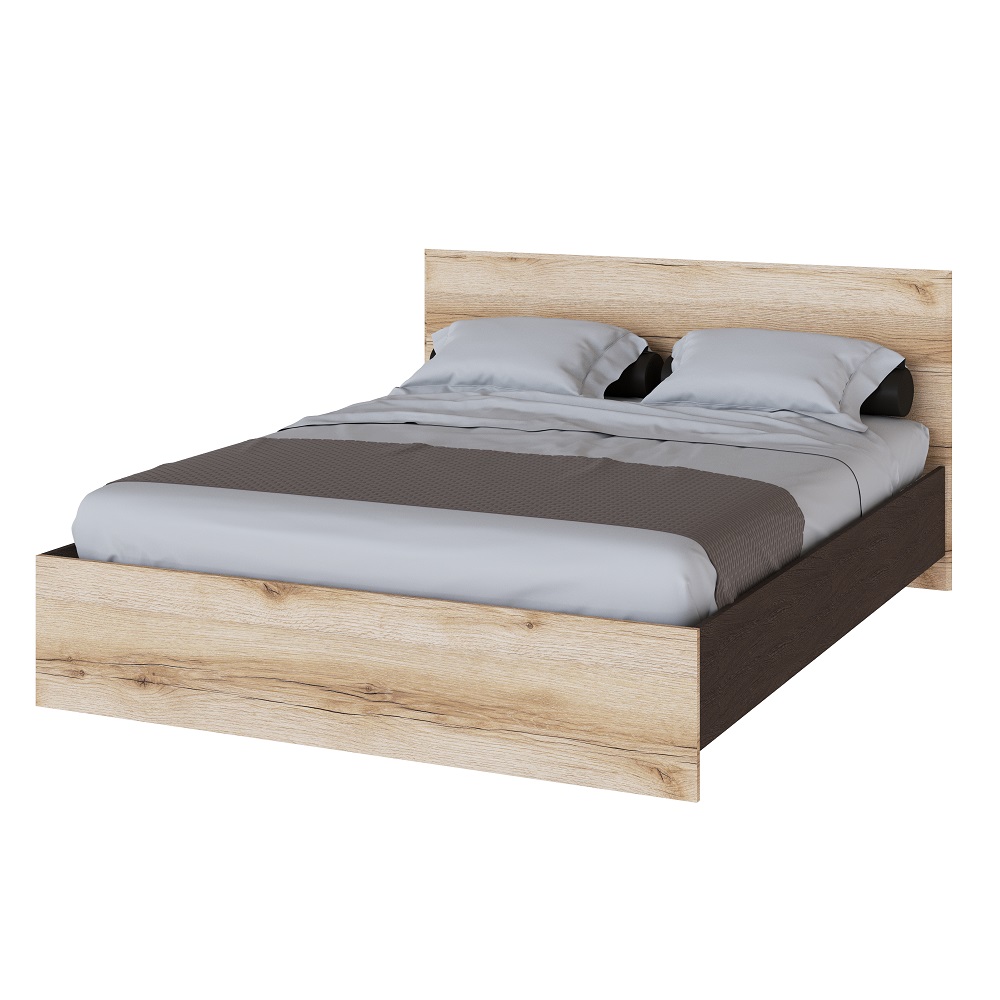 Двуспальная кровать Плейона венге с настилом ДСП