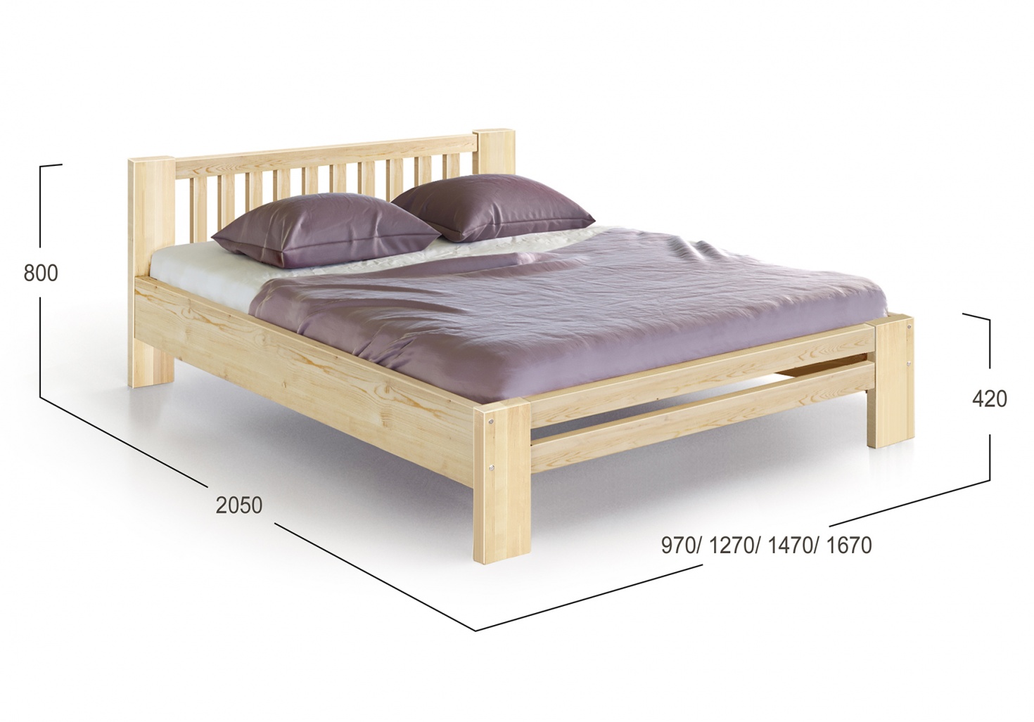 Односпальная кровать "Массив "