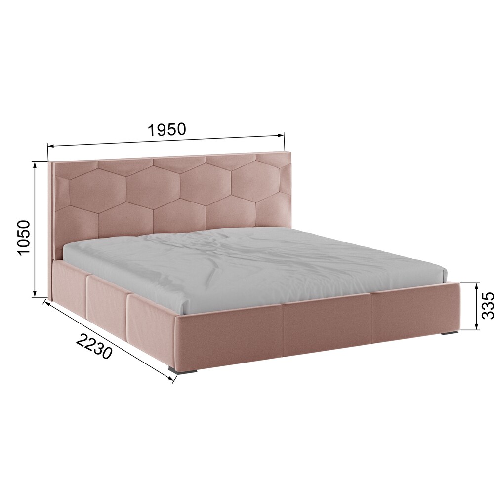 Двуспальная кровать Манука с ортопедическим основанием 180*200 180x200 Пыльная роза(Domani)