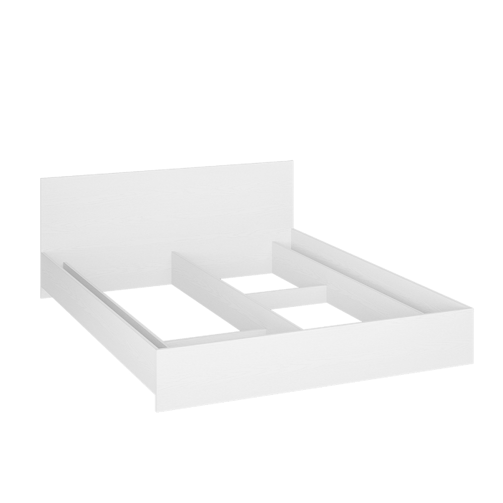 Двуспальная кровать Ронда КР-160 белая с основанием ДСП 