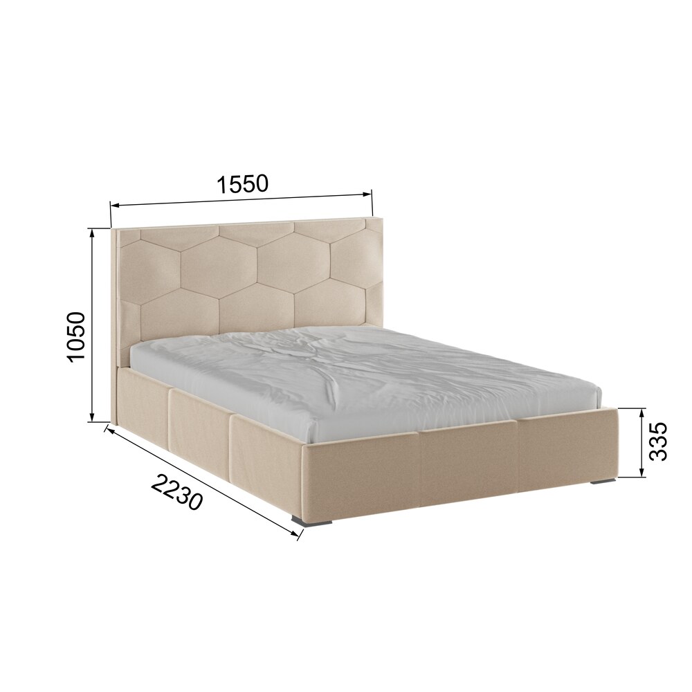 Двуспальная кровать Манука с ортопедическим основанием 140*200 140x200 Бежевый(Domani)